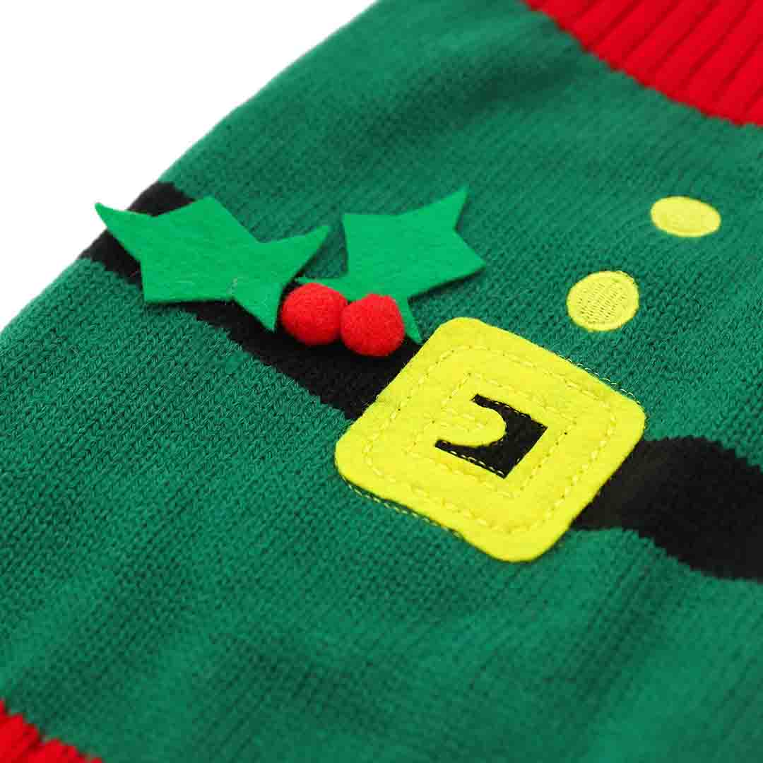 Rufus and Rosie Elf Sweater Dog Vest