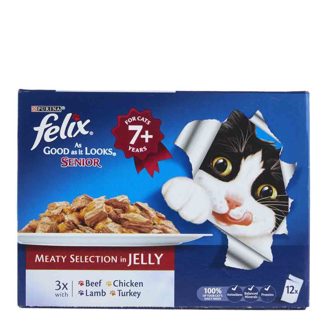 Felix As Good As It Looks Pouch Senior Meat Multipack 12x100g Wet Cat