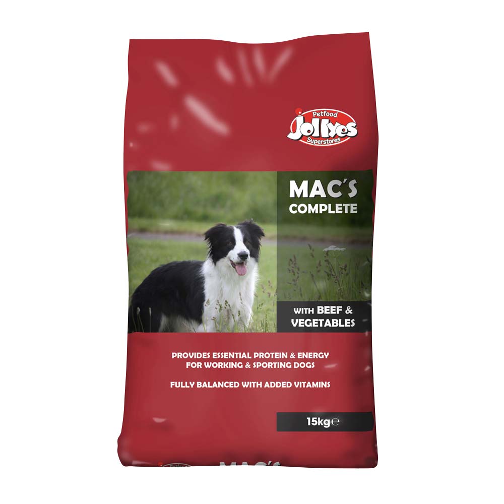 Jollyes Macs Complete Dog Food with Beef & Veg 15kg Dry Dog Food