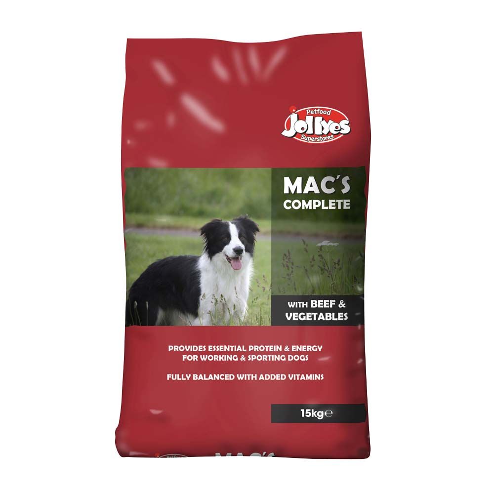 Jollyes Macs Complete Dog Food with Beef & Veg 15kg Dry Dog Food