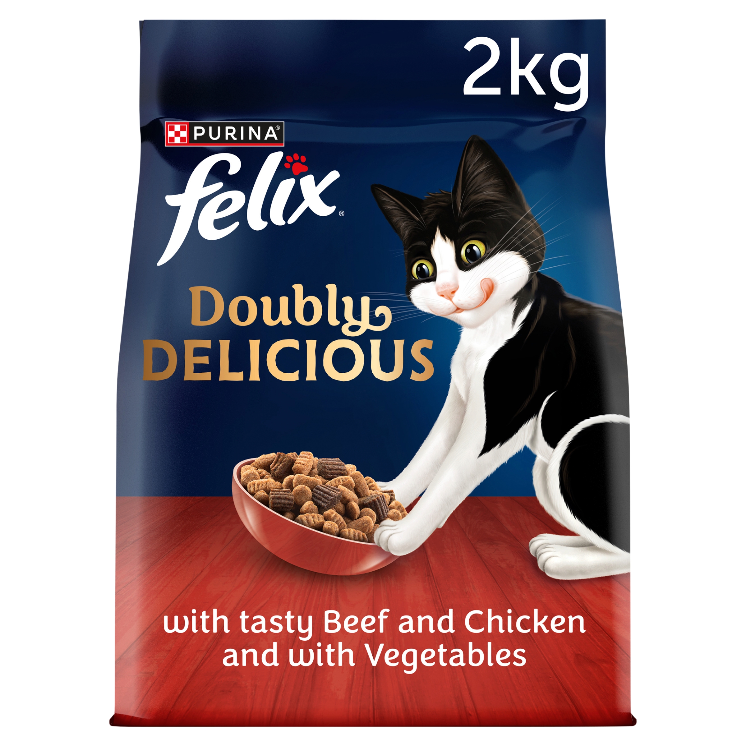 Felix Doubly Beef Chicken Adult Dry Cat Food