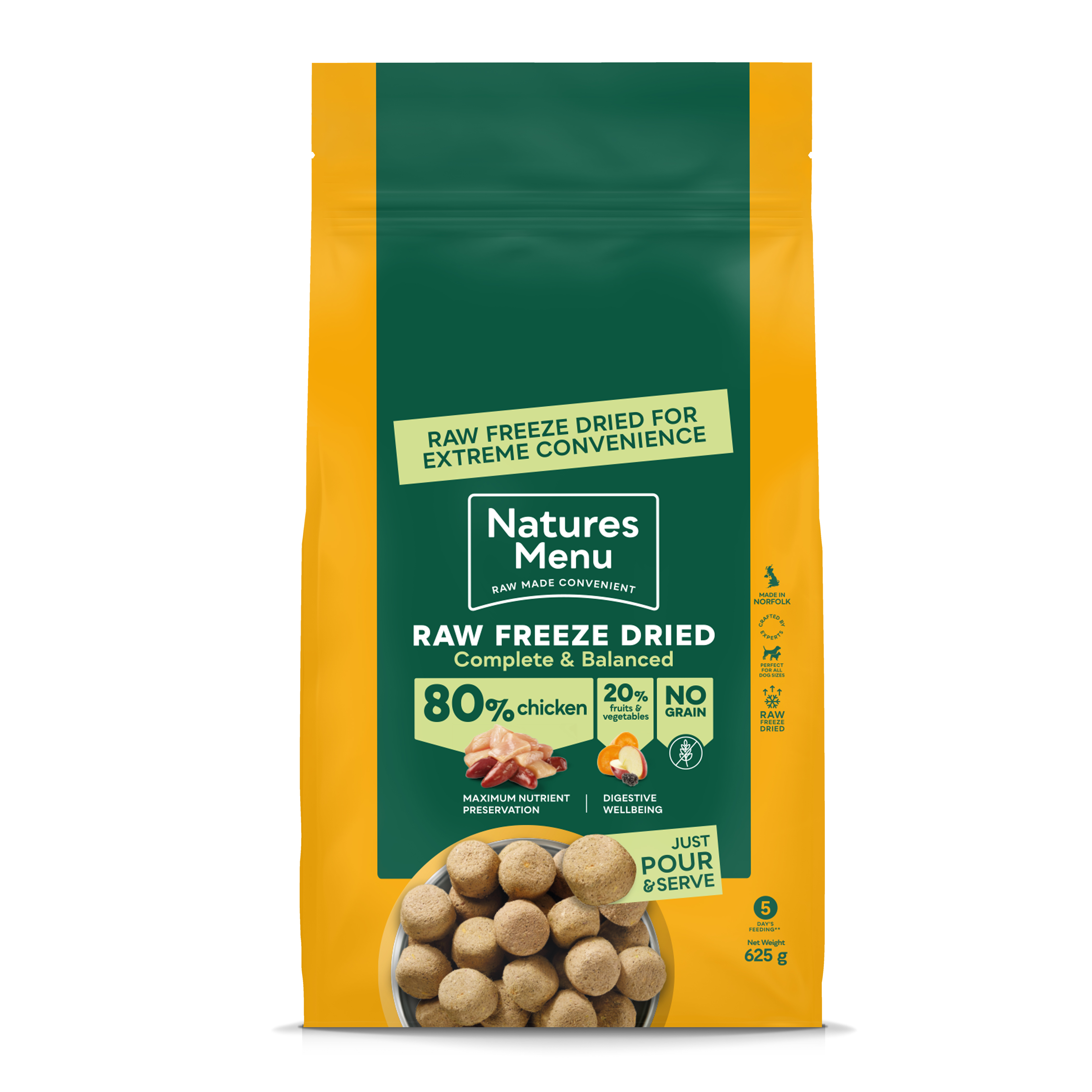 Natures menu Natures Menu Freeze Dried Nuggets Raw Chicken Adult Dry Dog Food pet food packaging