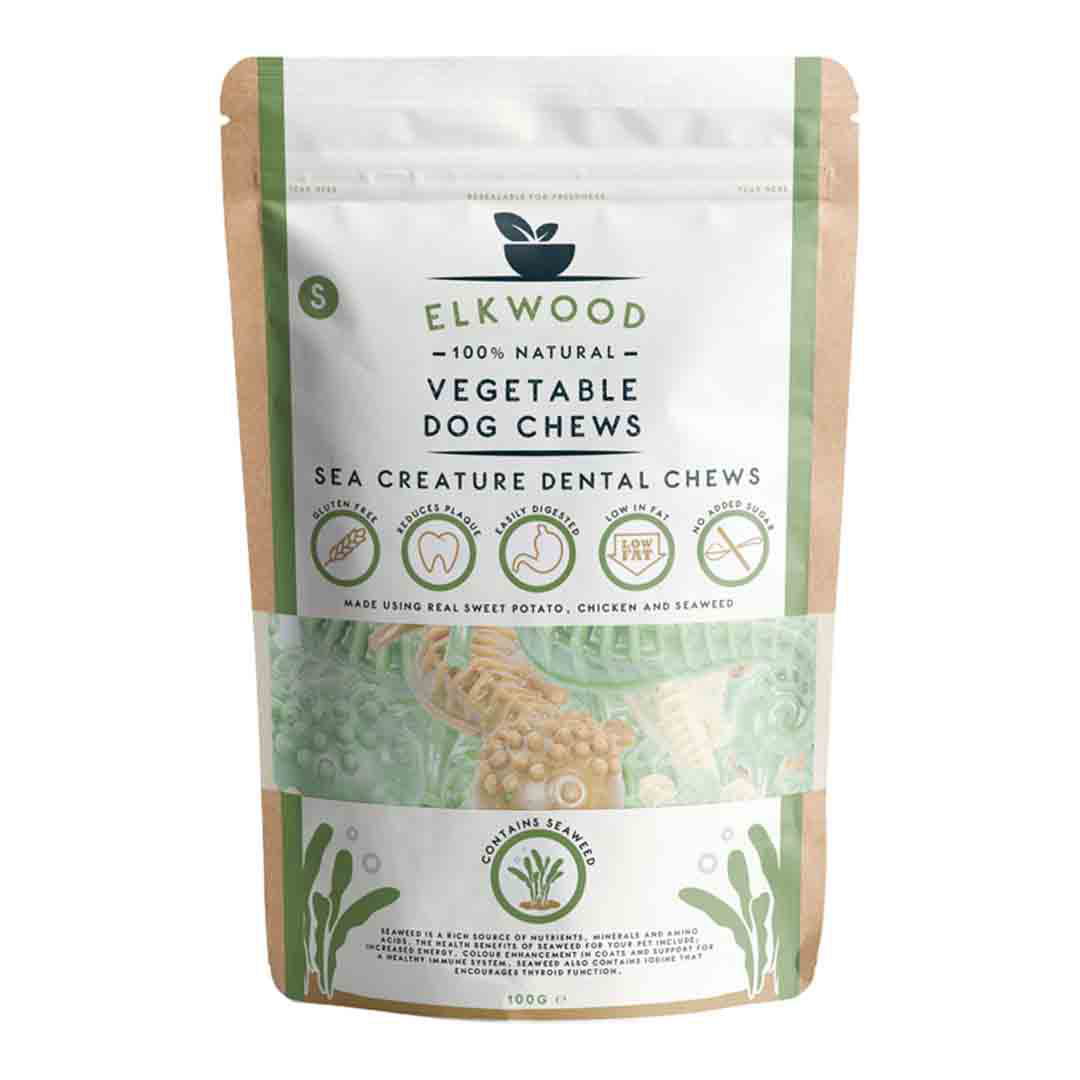 Elkwood Sea Creature Dental Chews Natural Treats for Dogs