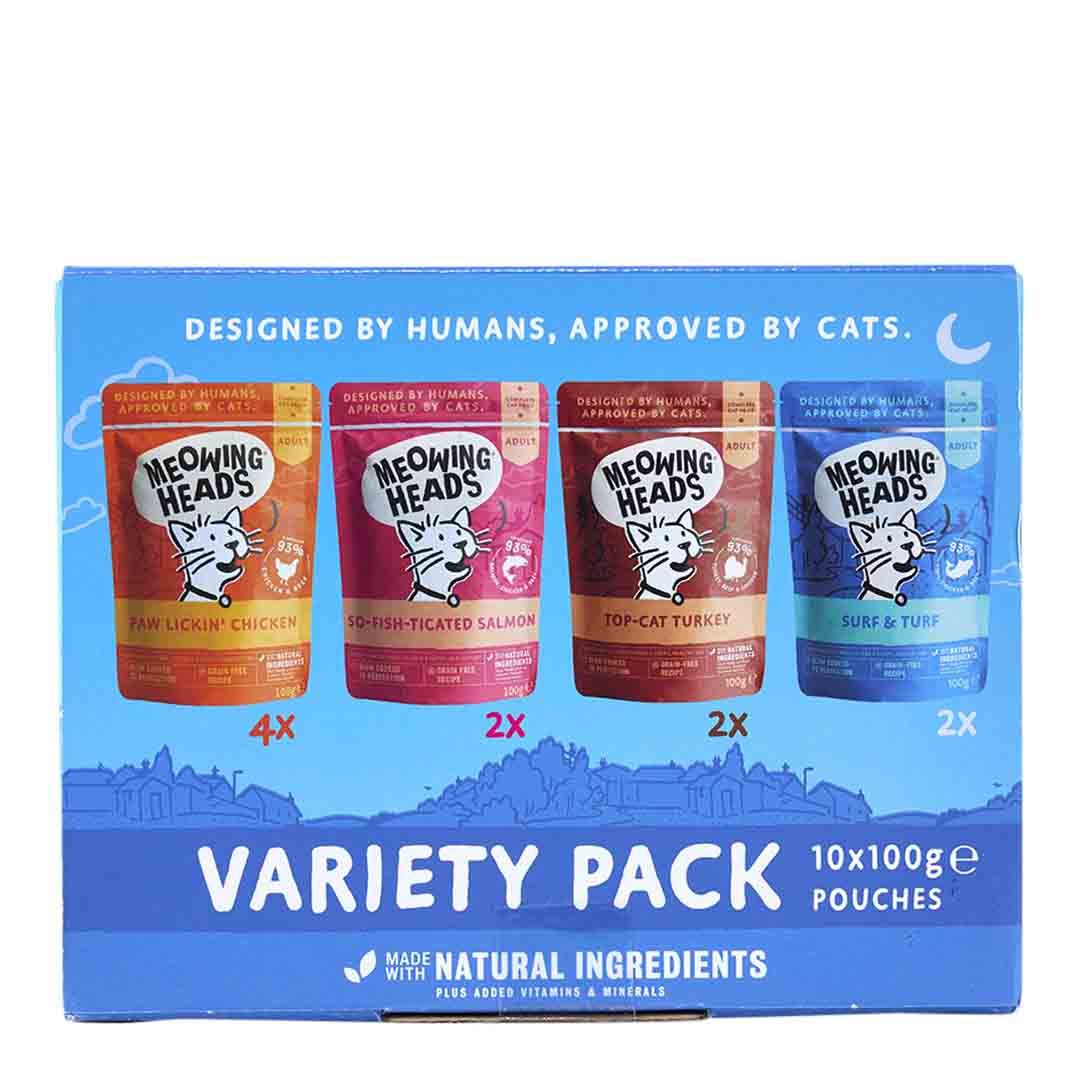 Meowing Heads Adult Variety Wet 10x100g Wet Cat Food
