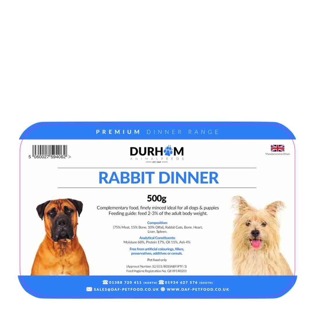 Durham Rabbit Dinner Raw Dog Food Jollyes