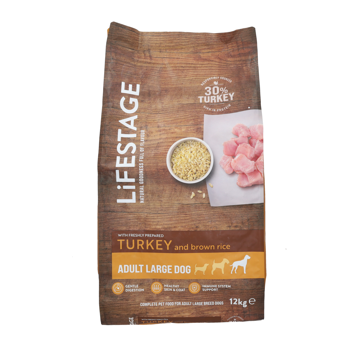 Lifestage Lifestage 38 Brown Turkey Adult Dry Dog Food pet food packaging