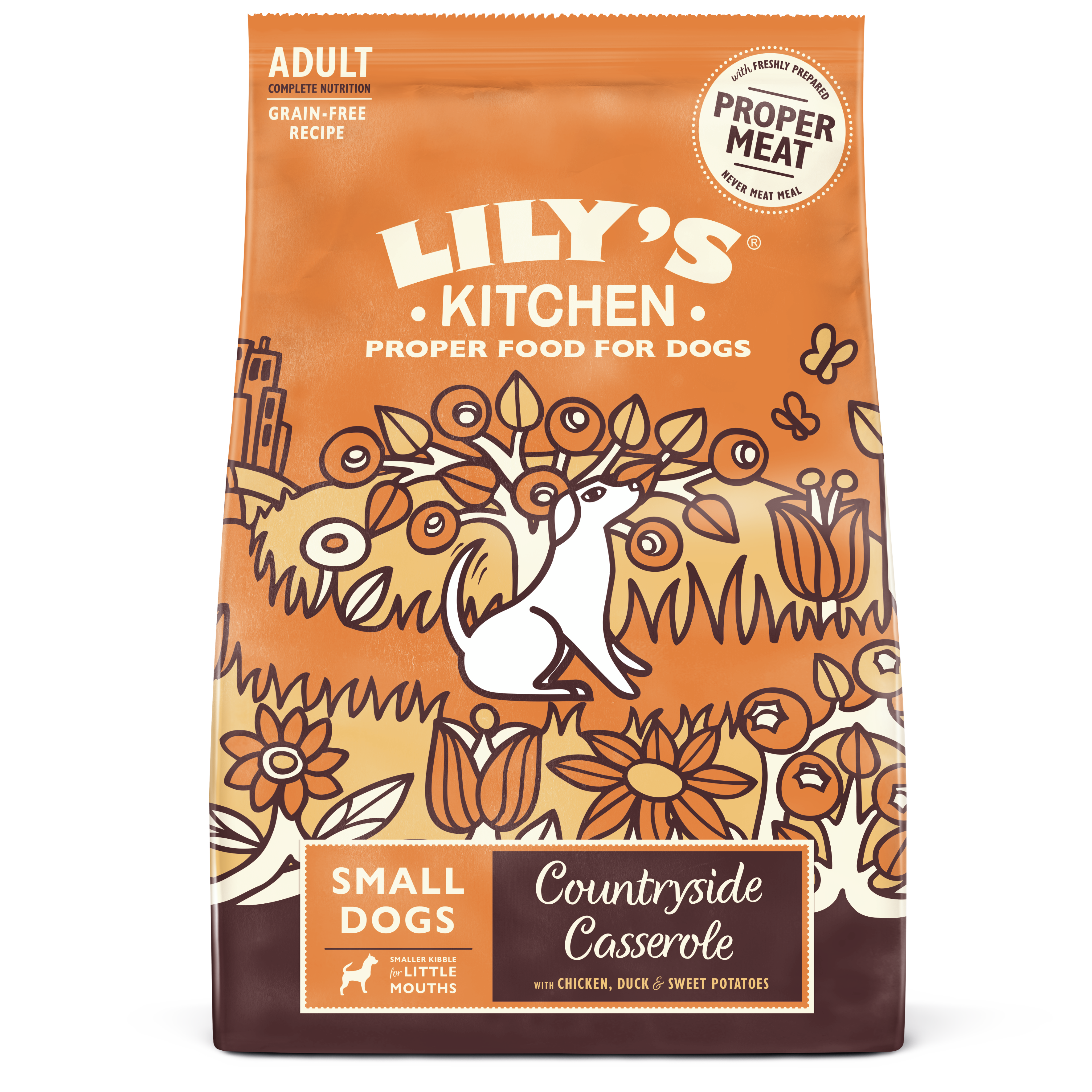 Lily's Kitchen Lily'S Kitchen 38 Chicken Duck Adult Dry Dog Food pet food packaging