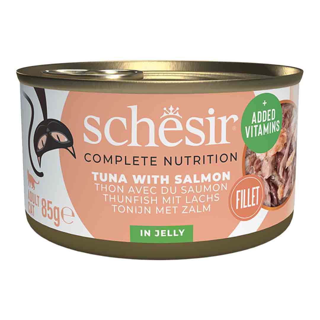 Jollyes Brand Jollyes Brand Schesir Balanced Fillet Salmon Adult Wet Cat Food pet food packaging