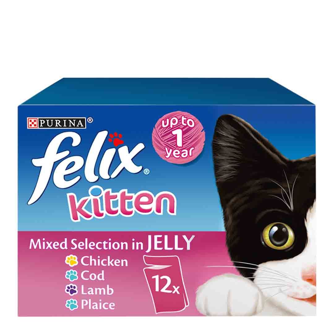 Felix Pouch Kitten Chunks in Jelly 12x100g Kitten Food