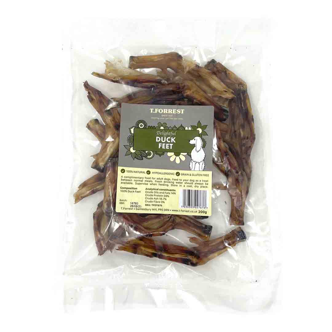 T. Forrest Duck Feet Dog Treat 200g Jollyes