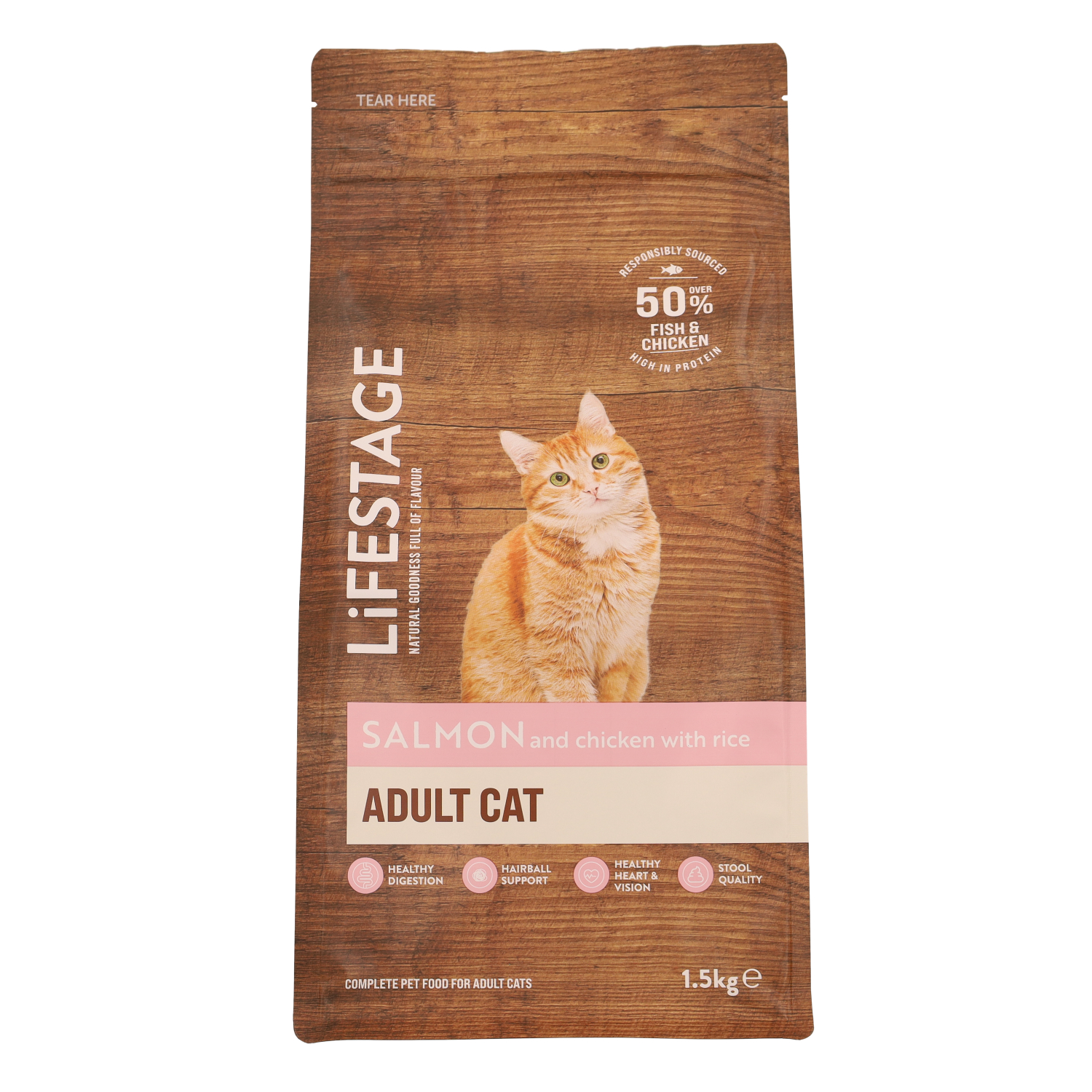 Lifestage Lifestage Naturals 38 Chicken Salmon Adult Dry Cat Food pet food packaging