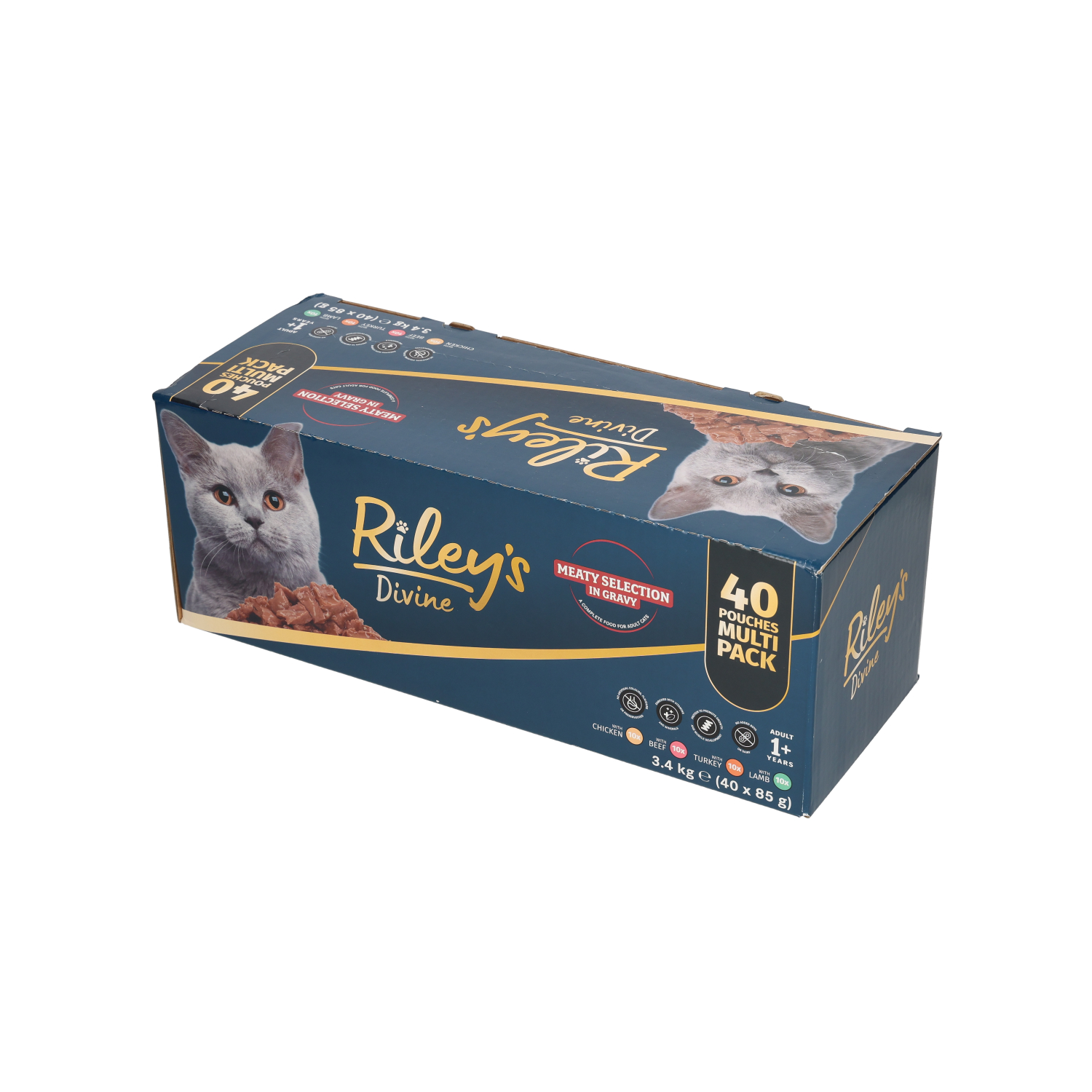 Rileys Divine Meaty Selection in Gravy Wet Cat Food Adult Pouch
