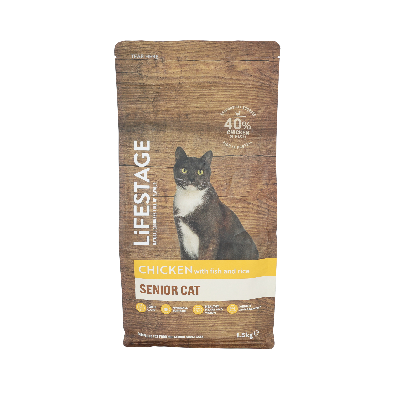 Lifestage Lifestage Nautrals Chicken Senior Dry Cat Food pet food packaging