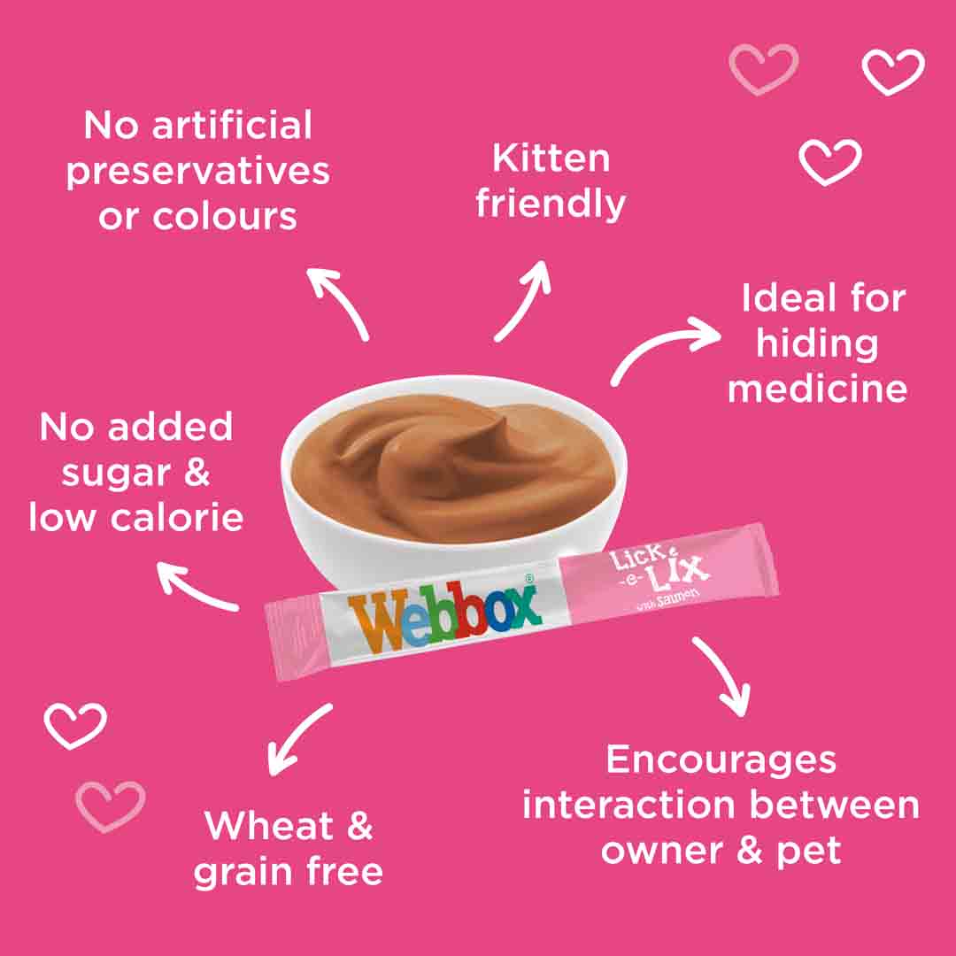 Webbox Cats Delight Lick-E-Lix with Salmon Pack Cat Treats