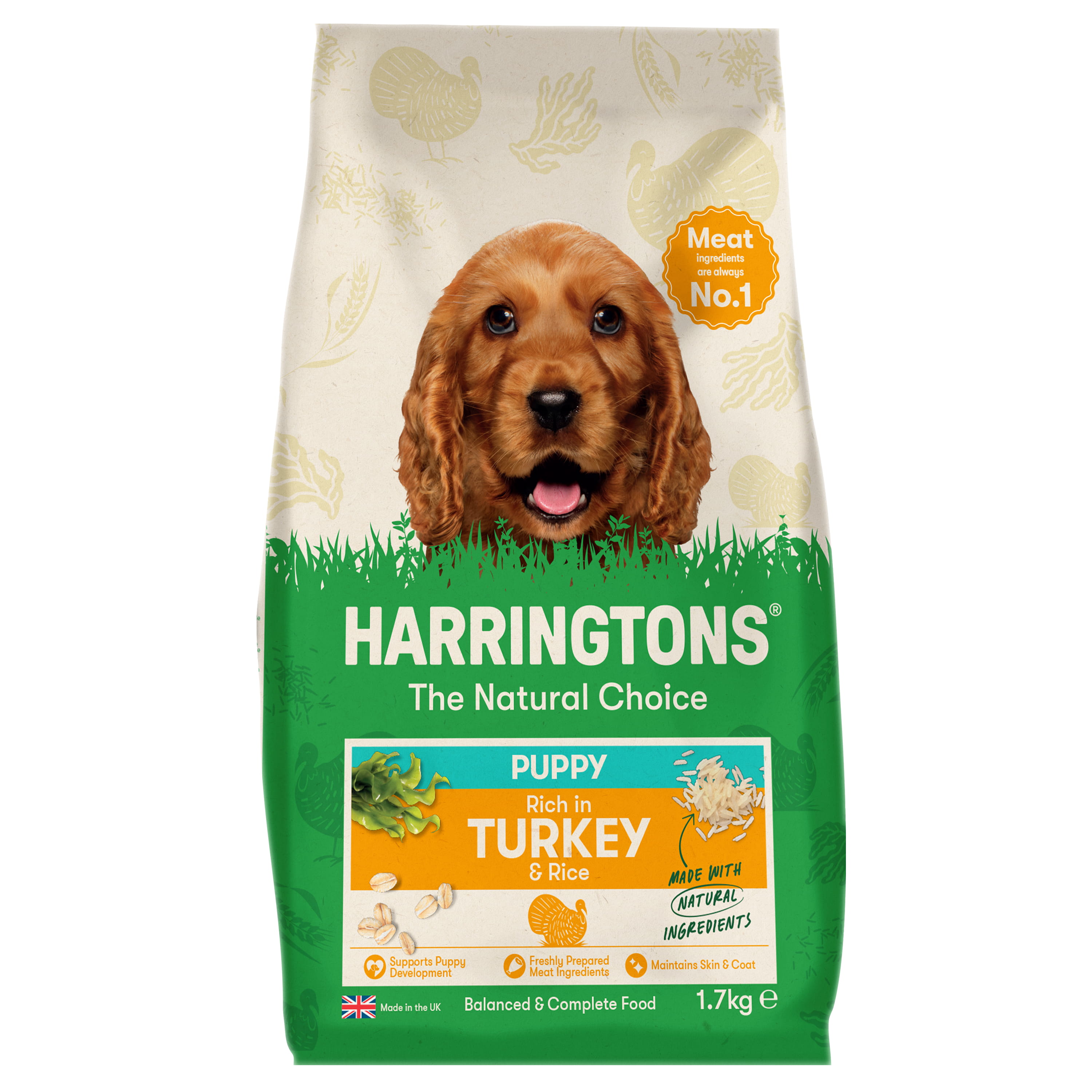 Harringtons Harringtons 38 Turkey Puppy Dry Dog Food pet food packaging
