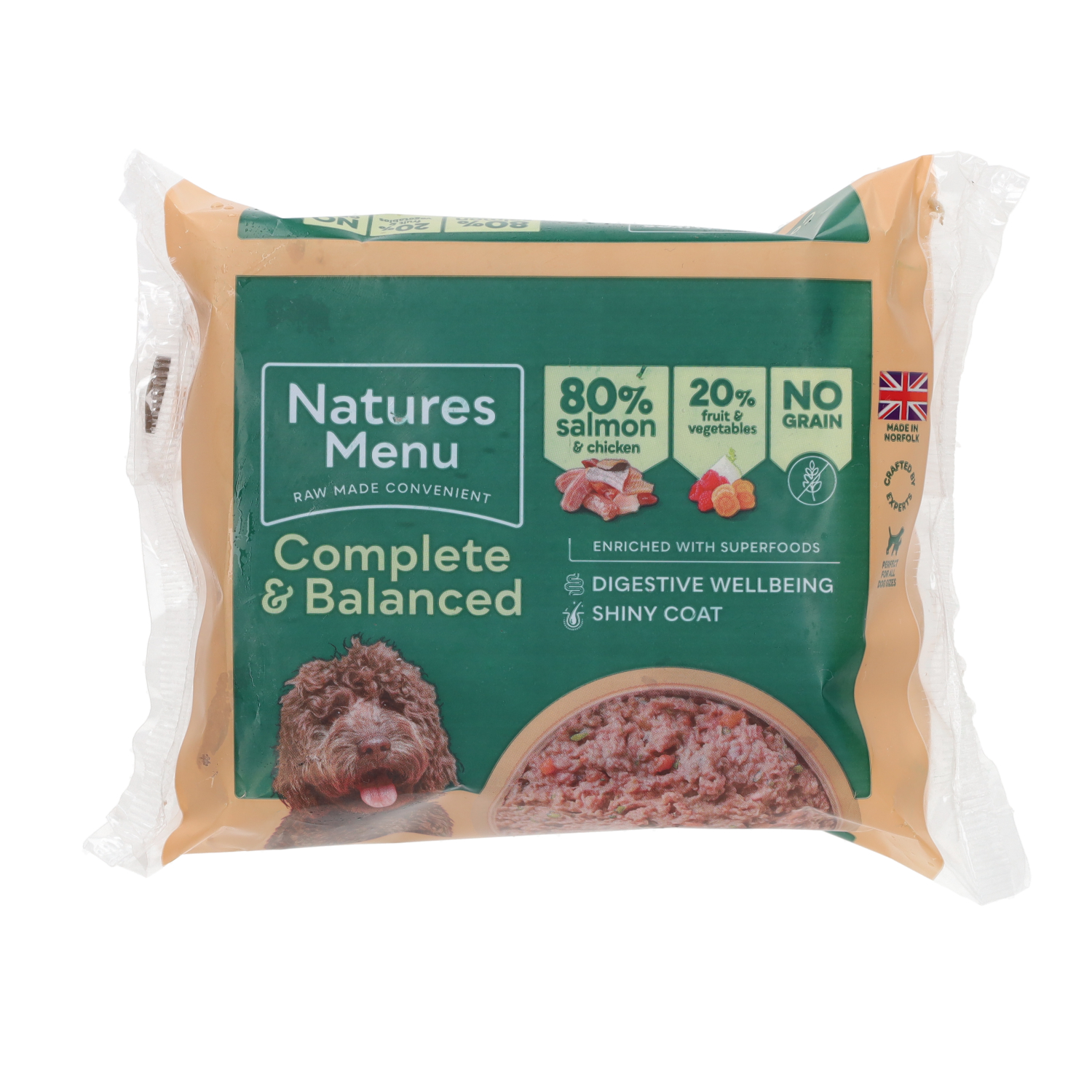 Natures menu Natures Menu 38 Balanced Raw Chicken Salmon Adult Dry Dog Food pet food packaging