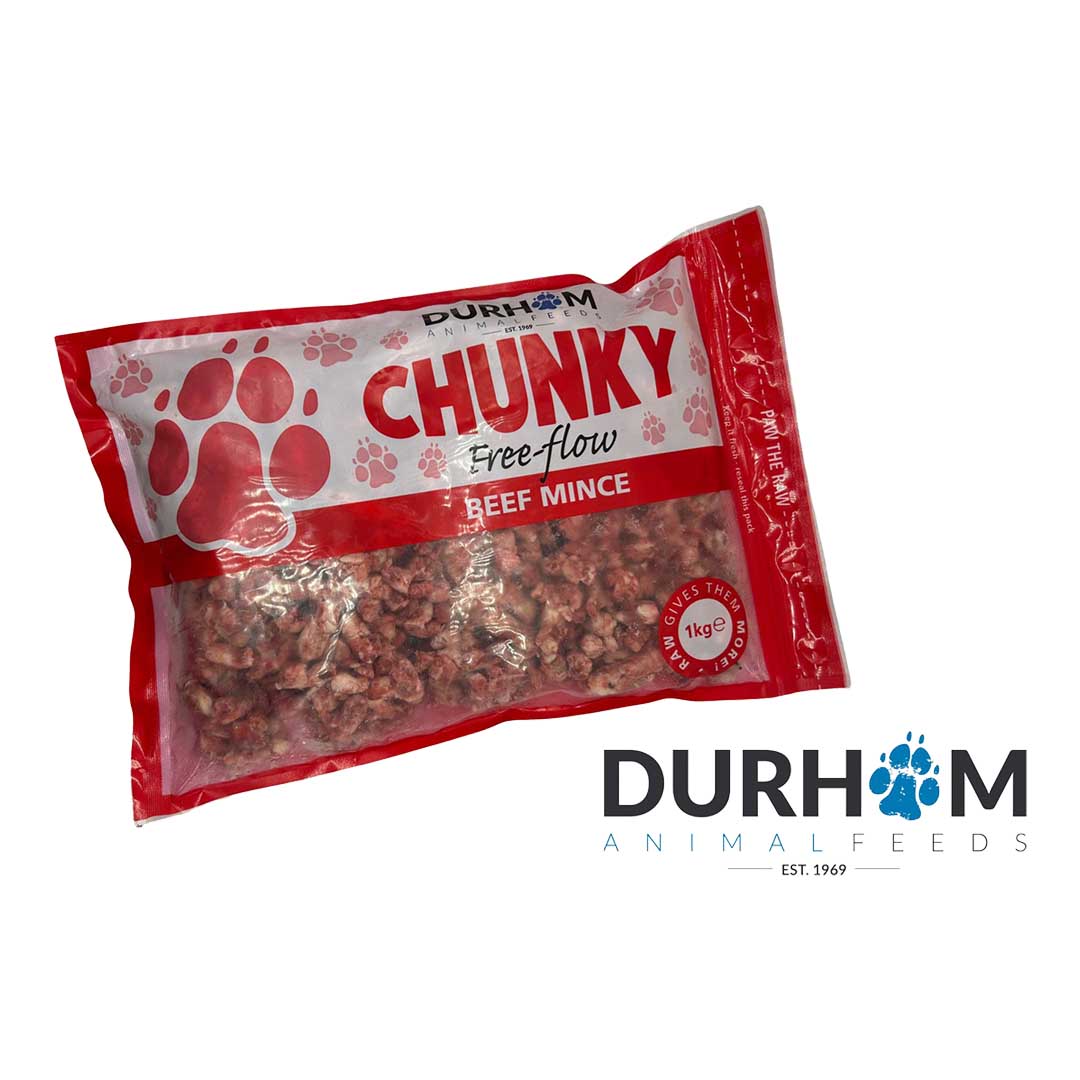 Durham Durham Animal Feeds Chunky Flow Mince Beef Adult Dry Dog Food pet food packaging