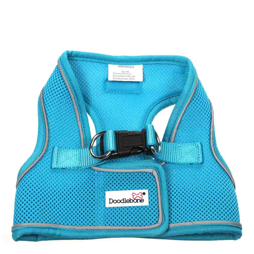 Doodlebone Snappy Dog Harness in Aqua Size 3 Dog Harnesses