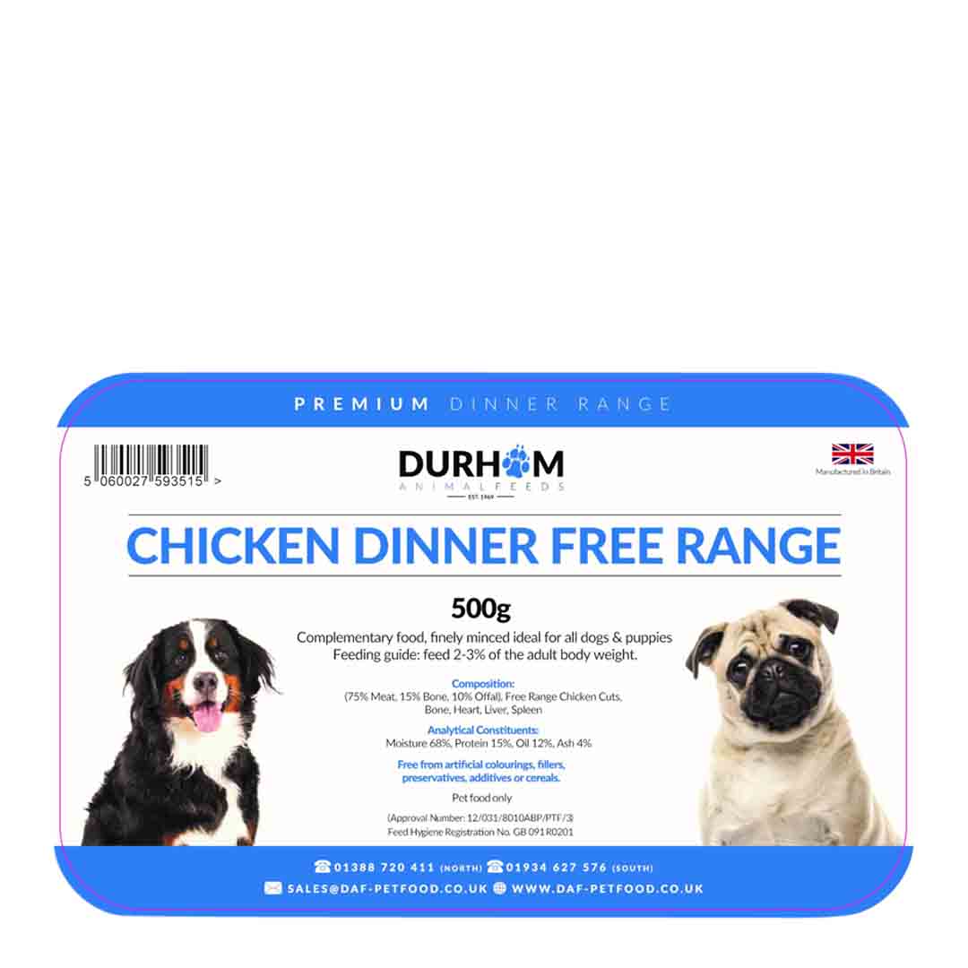 Durham Durham Dinner Range Chicken Adult Dry Dog Food pet food packaging