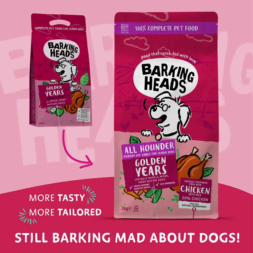 Barking Heads Golden Years Senior Dog Food - 2kg Bag For Older Dogs
