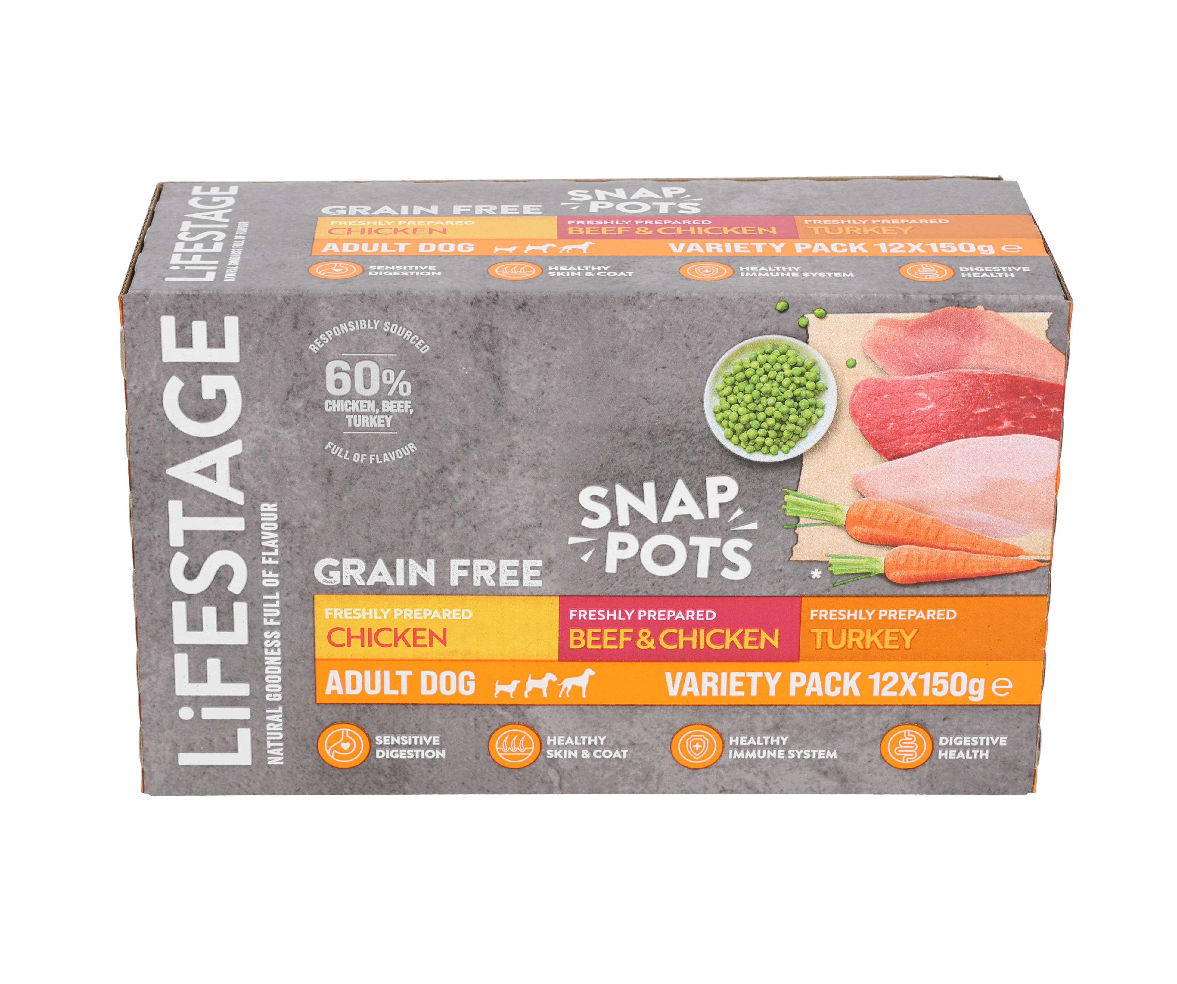 Lifestage Lifestage Grain Free Snap Pots Adult Dry Dog pet food packaging