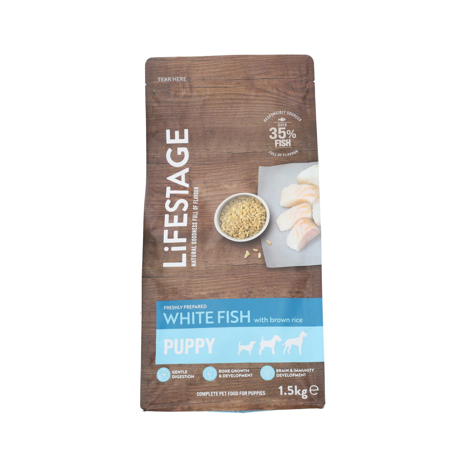 Lifestage Naturals Dog Food, Puppy Fish & Rice 1.5kg Jollyes