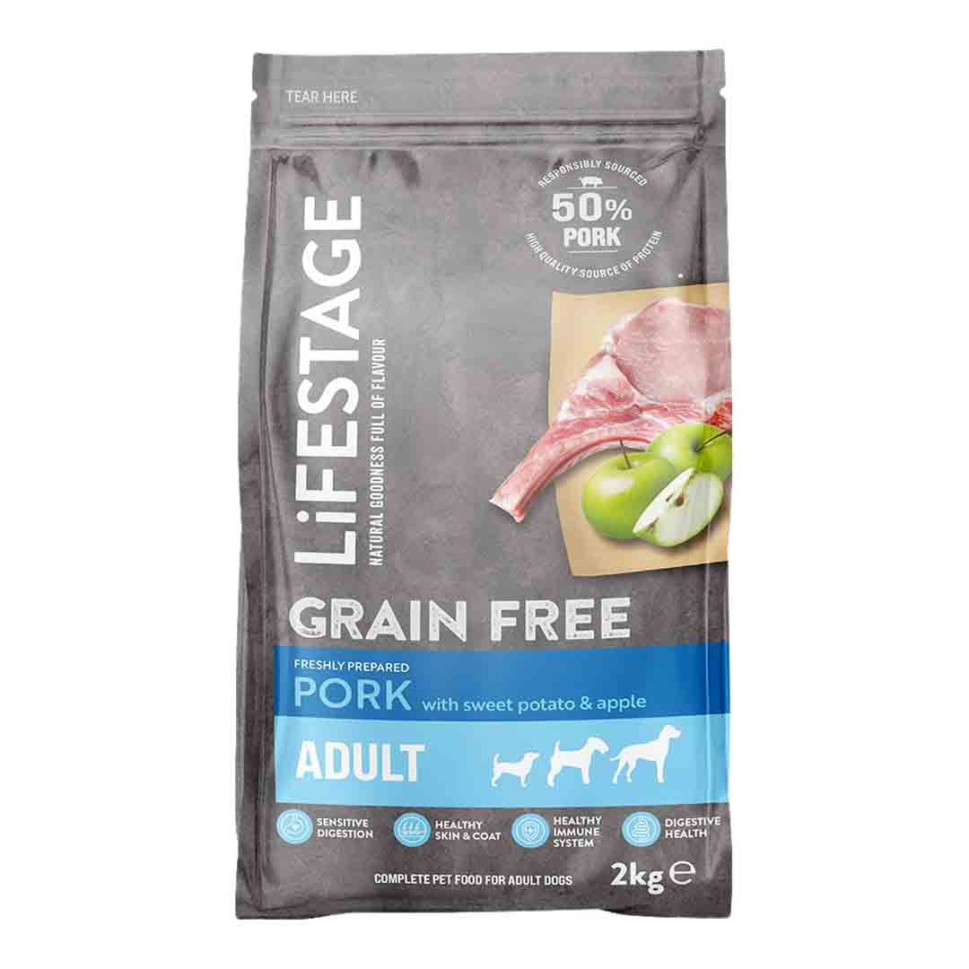 Lifestage Adult, Grain Free Pork with Sweet Potato & Apple, 2Kg Dry