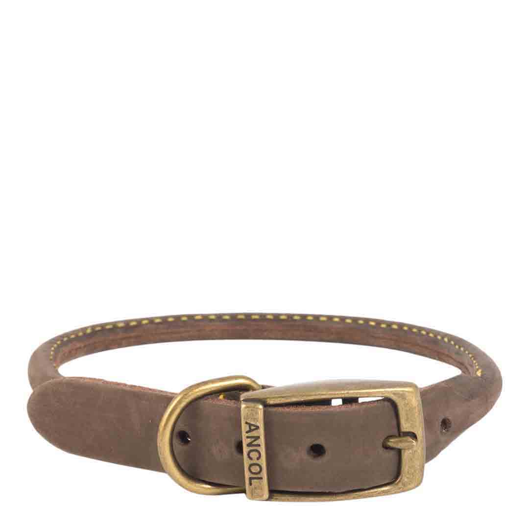 Ancol Timberwolf Lederen Windhond Halsband Sable (Bruin) om nek te passen 34-43 cm