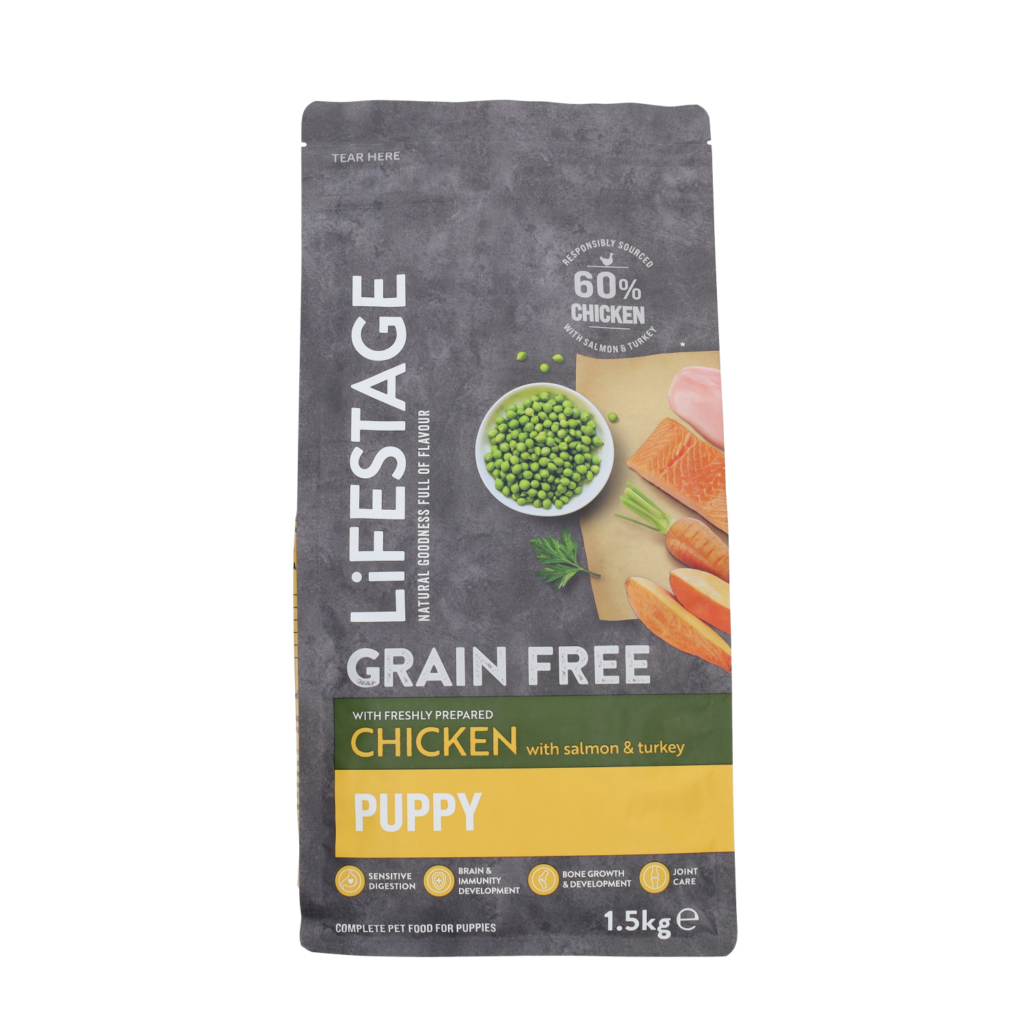Lifestage Lifestage Grain Free Chicken Salmon Turkey pet food packaging