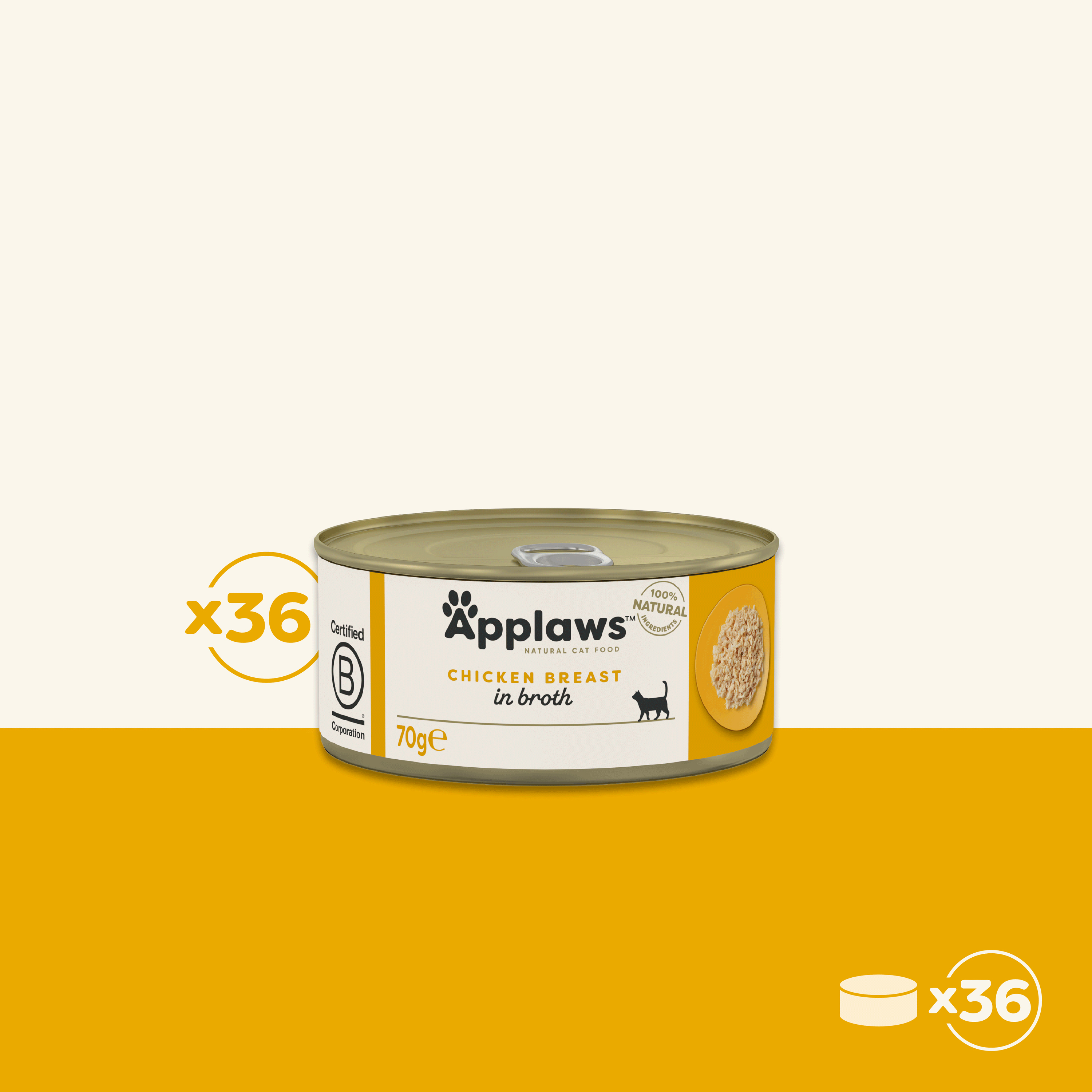 Applaws Natural Adult Wet Cat Food Chicken Fillet in Jelly Tin Bulk