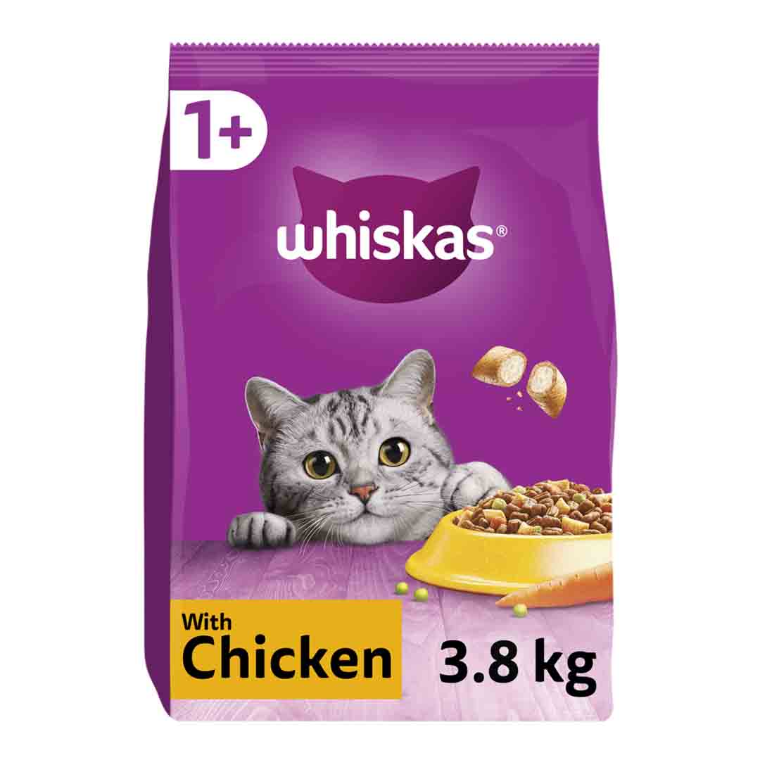 Whiskas Whiskas Chicken Adult Dry Cat Food pet food packaging