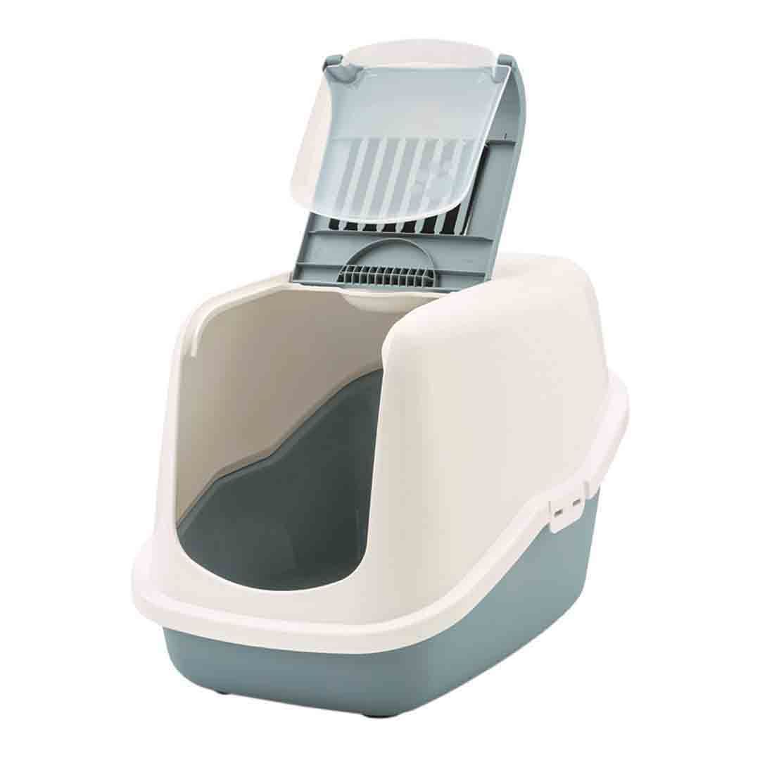 Savic Nestor Toilet Home White & Blue Cat Litter Trays & Scoops