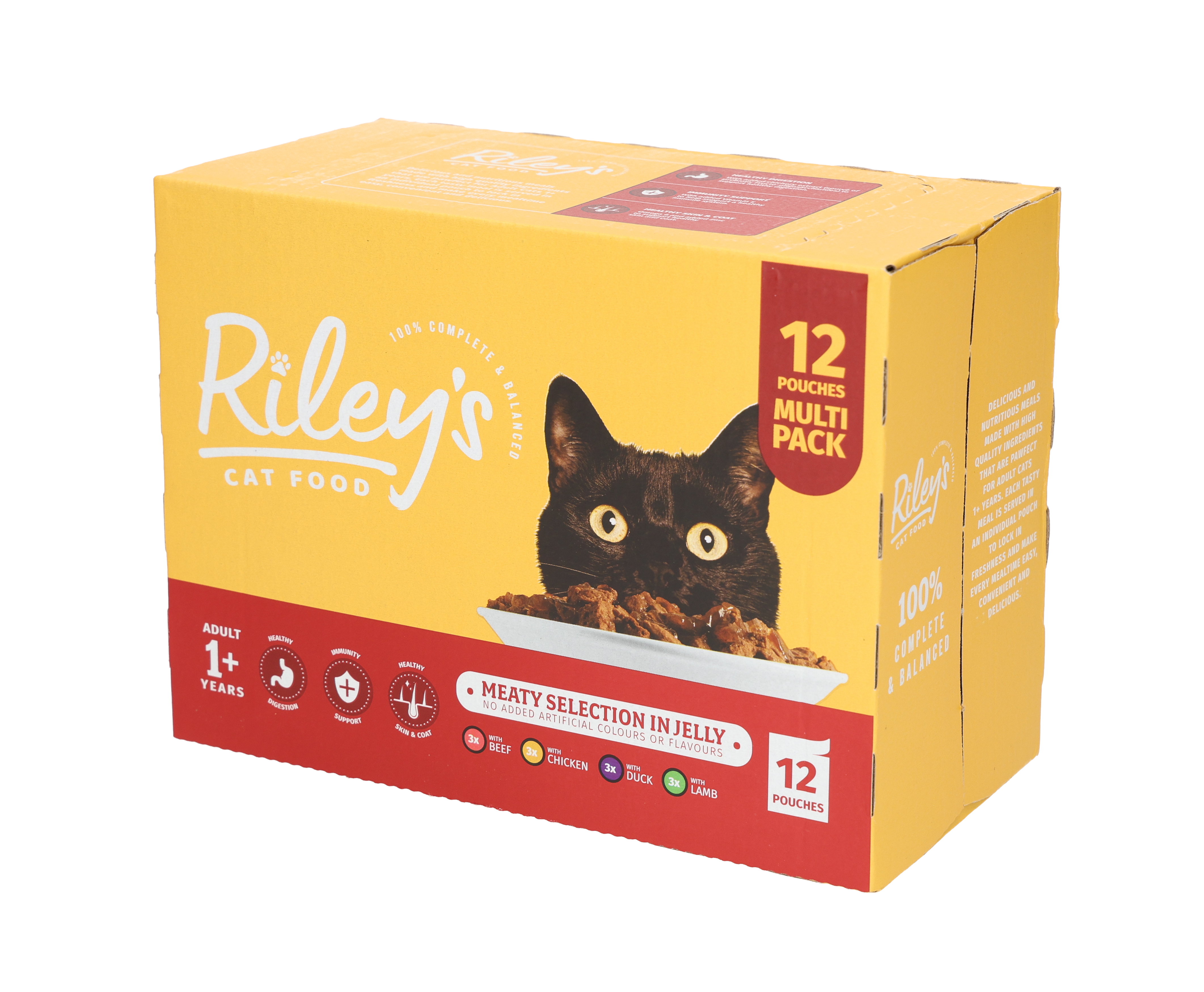 Rileys Adult Wet Cat Food Meat Favourites in Jelly 12x100g Pouches