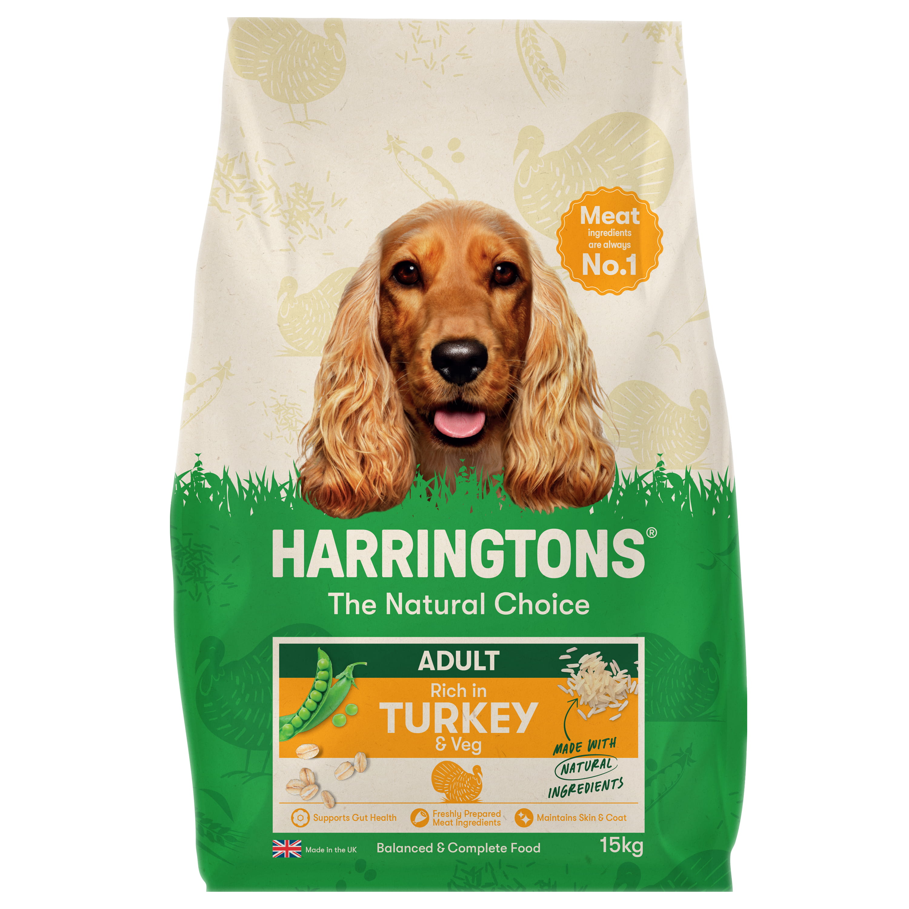 Harringtons Harringtons Veg Turkey Adult Dry Dog Food pet food packaging