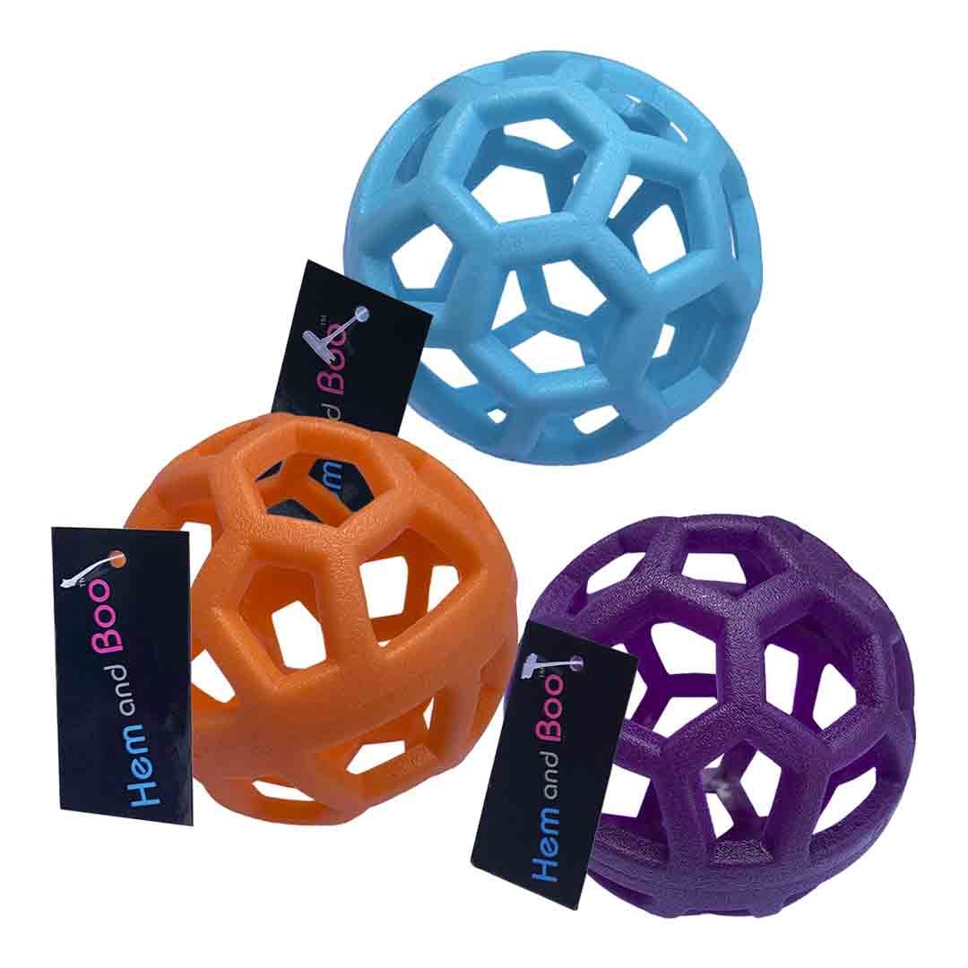 Hem & Boo Holey Dog Ball 8.5cm Dog Toys