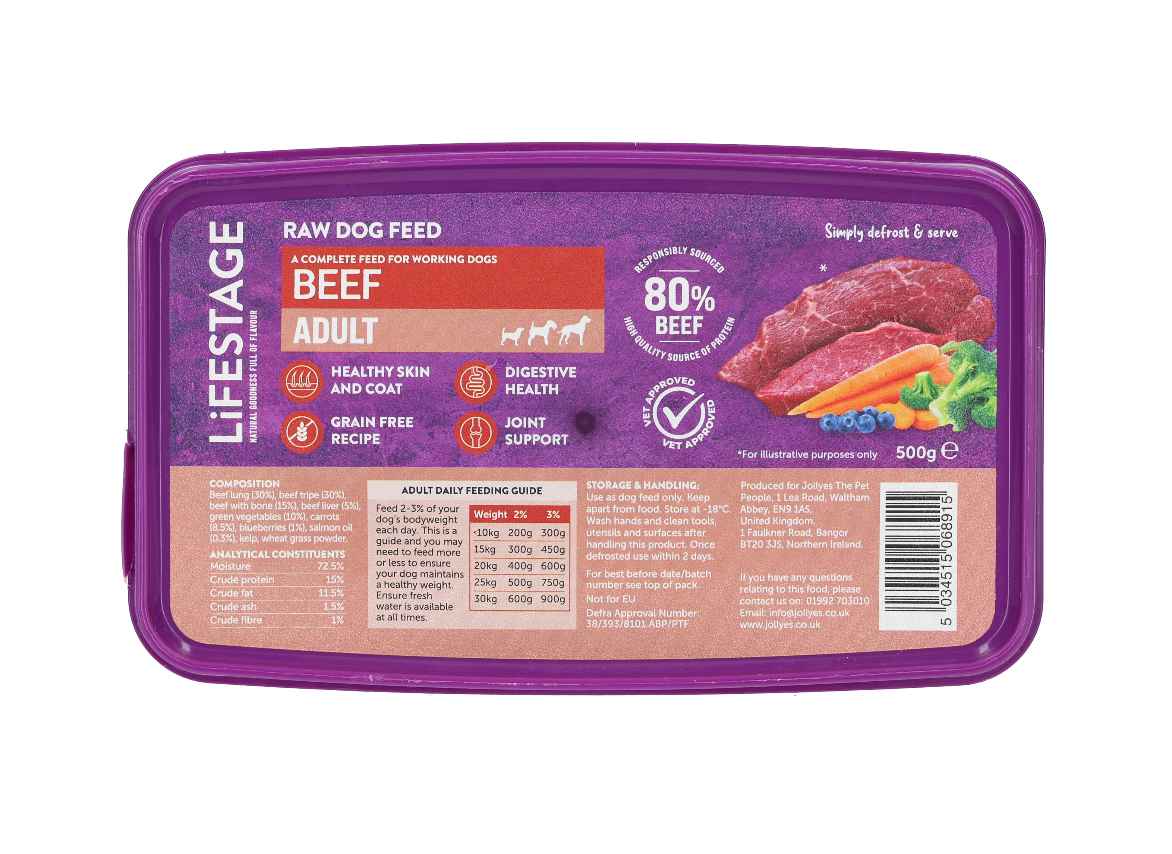 Lifestage Lifestage Grain Free Raw Beef Adult Dry Dog pet food packaging