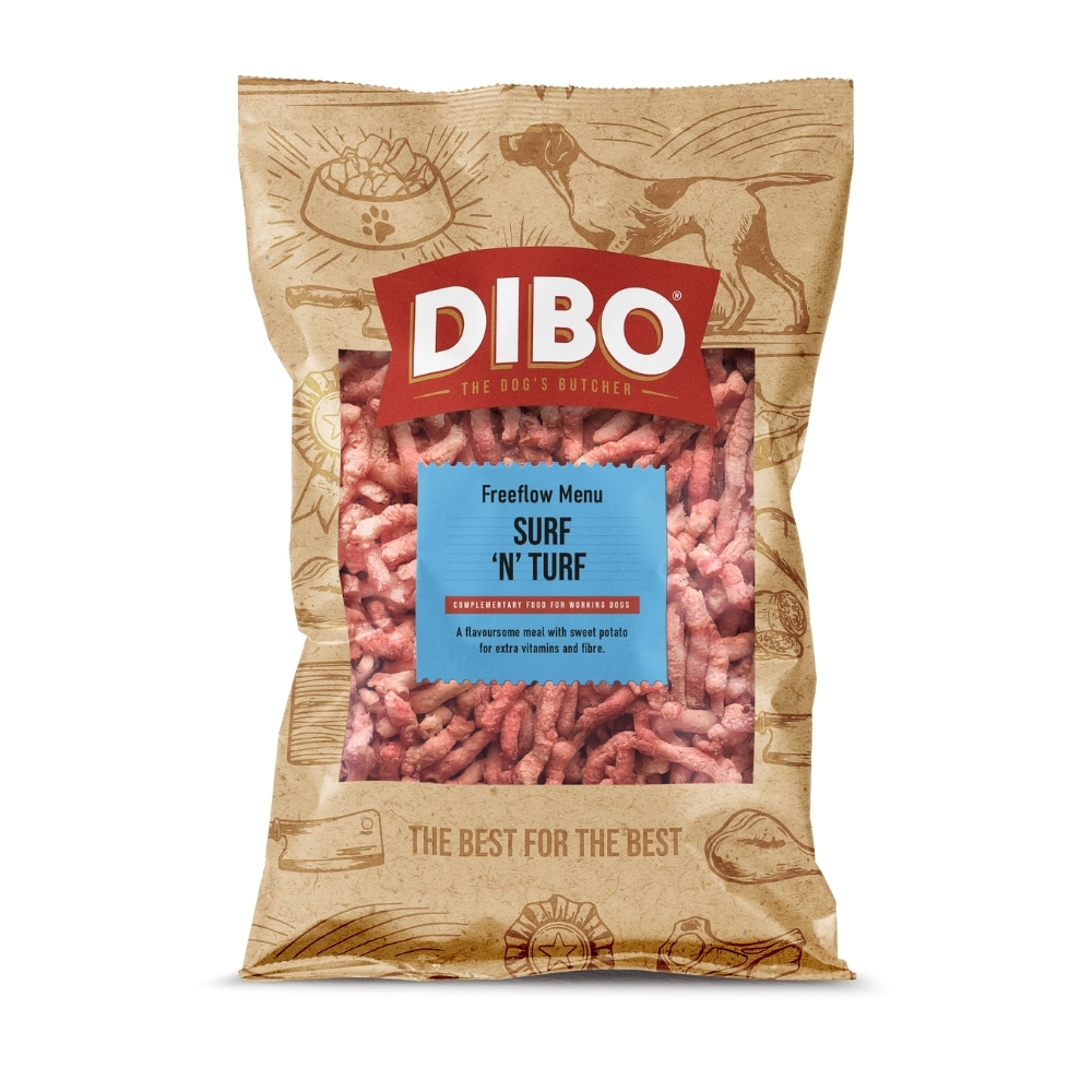 Jollyes Brand Jollyes Brand Dibo Flow Surf 38 Turf Raw Adult Dry Dog Food pet food packaging