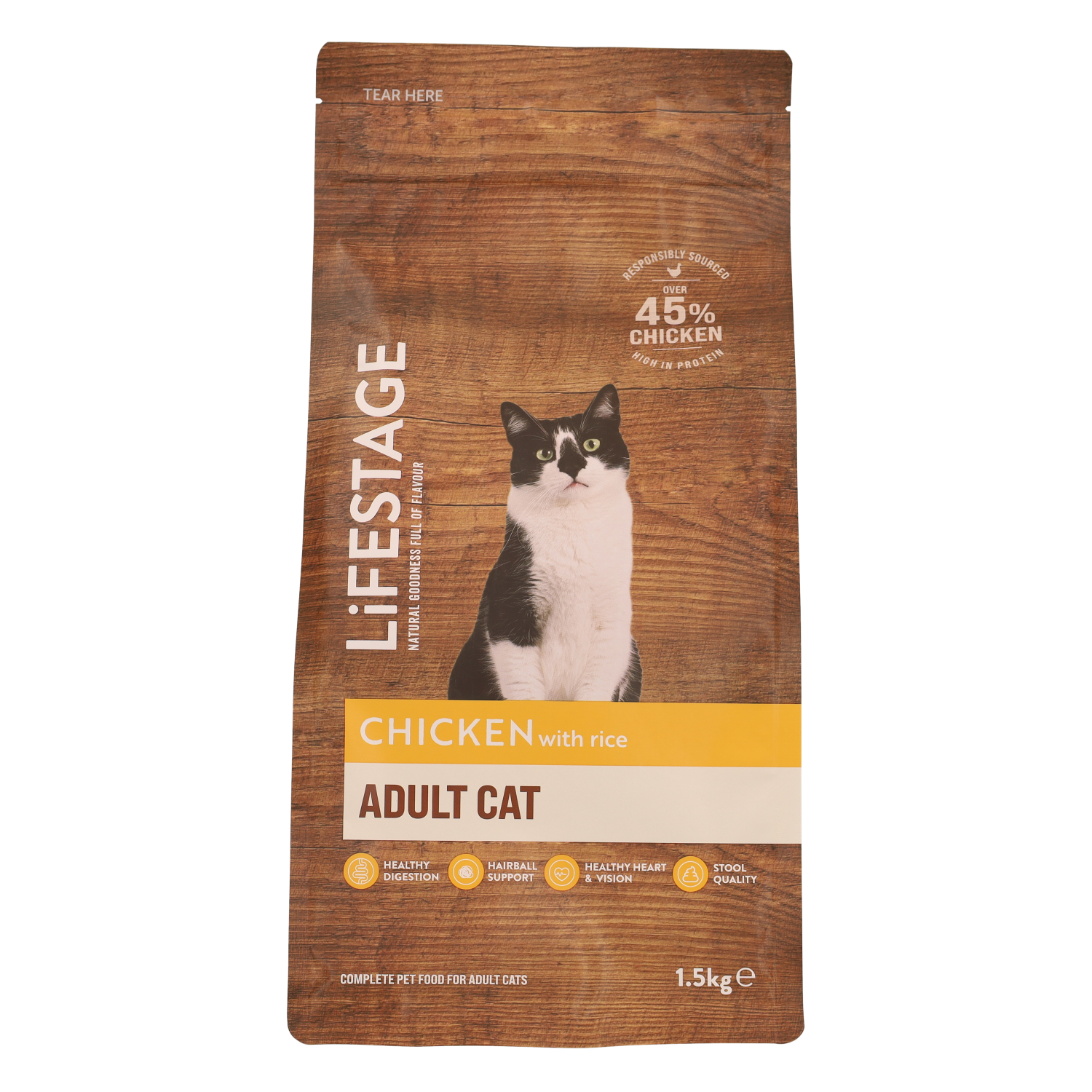 Lifestage Lifestage Naturals 38 Chicken Adult Dry Cat Food pet food packaging