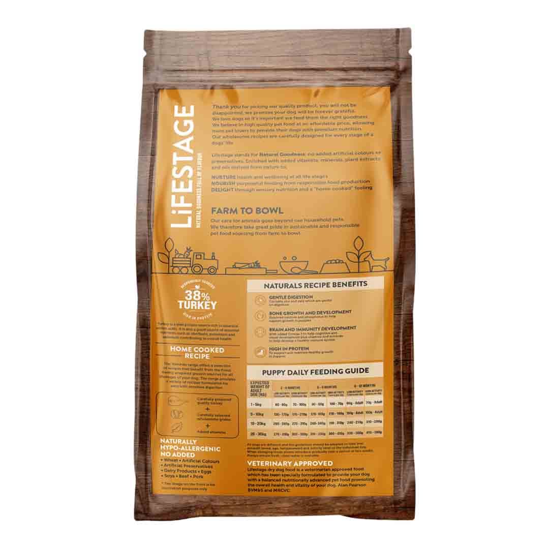Lifestage Puppy Turkey & Brown Rice 10kg Dry Dog Food