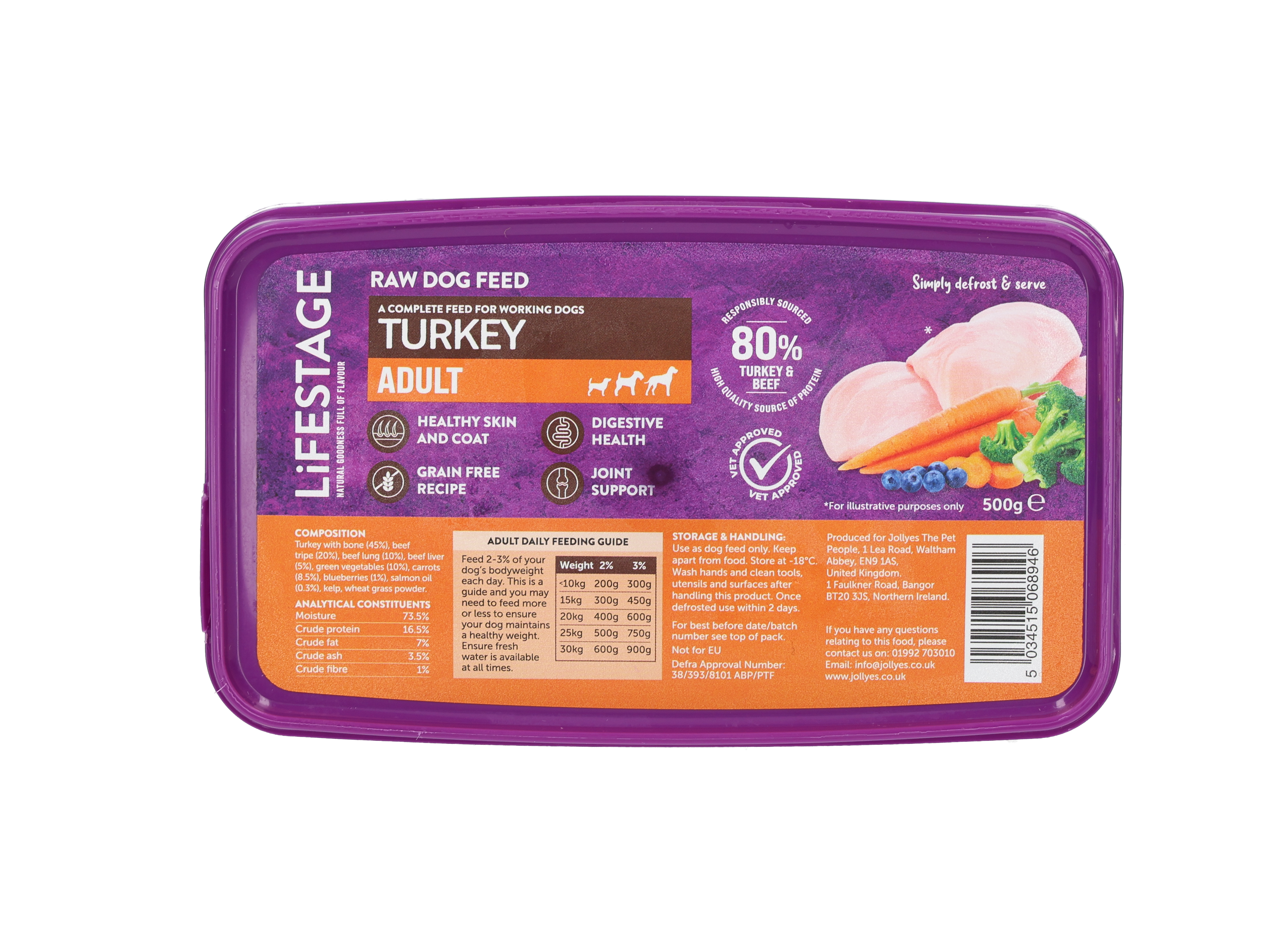 Lifestage Lifestage Grain Free Raw Turkey Adult Dry Dog pet food packaging