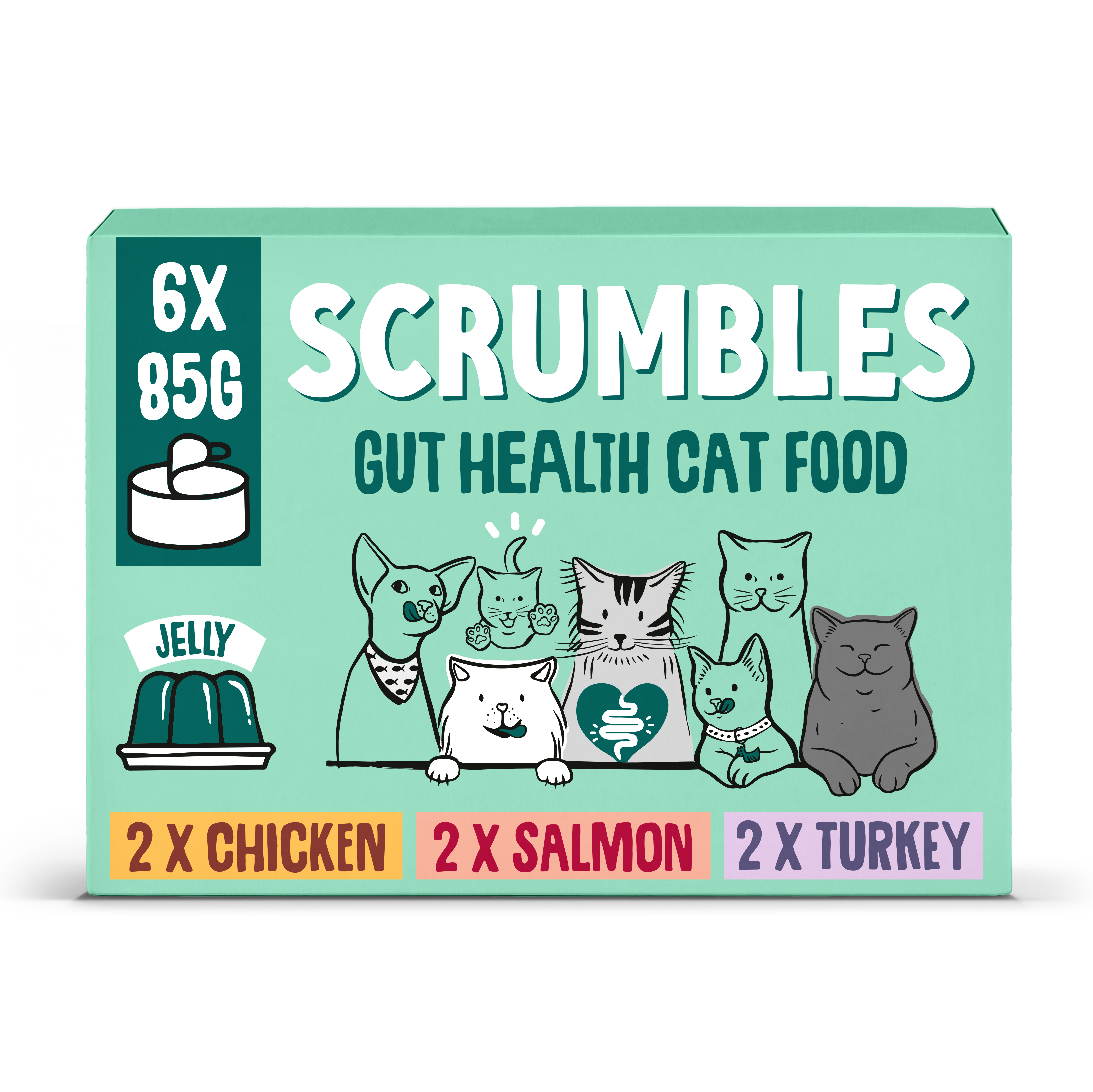 Scrumbles Scrumbles Grain_Free Chicken Duck Salmon Turkey Adult Wet Cat Food pet food packaging
