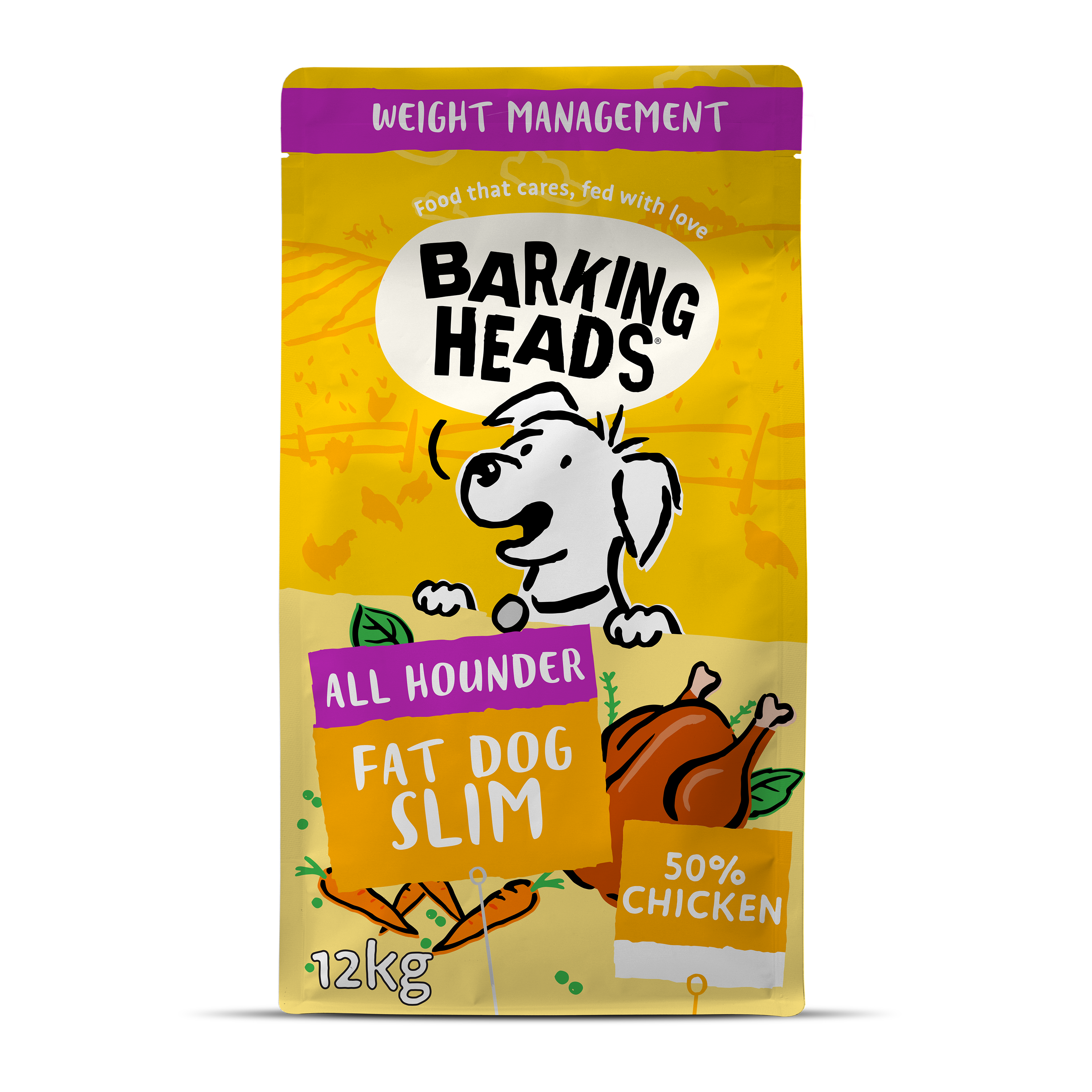 Barking Heads Barking Heads All Hounder Fat Slim Salmon Adult Dry Dog Food pet food packaging