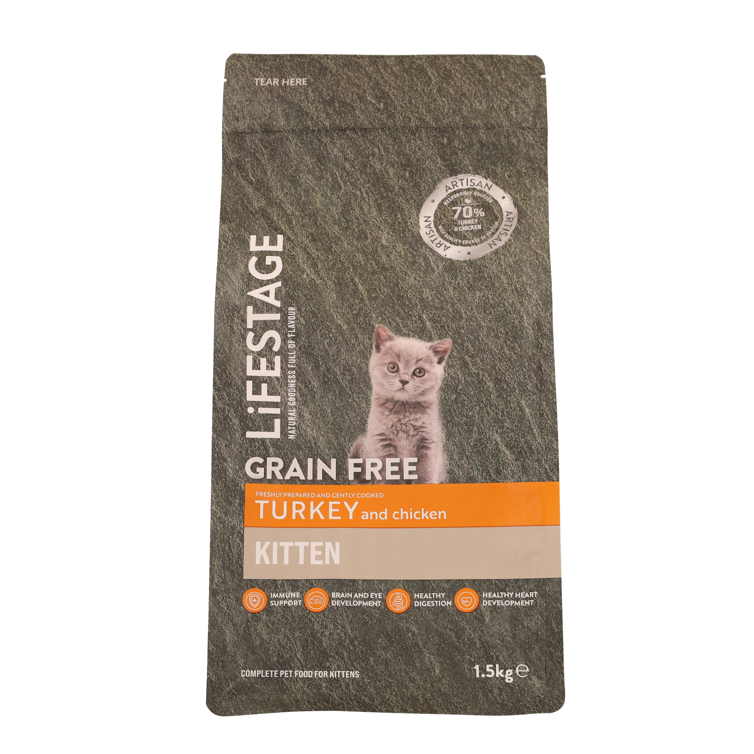 Lifestage Lifestage Artisan Chicken Turkey Kitten Dry Cat Food pet food packaging