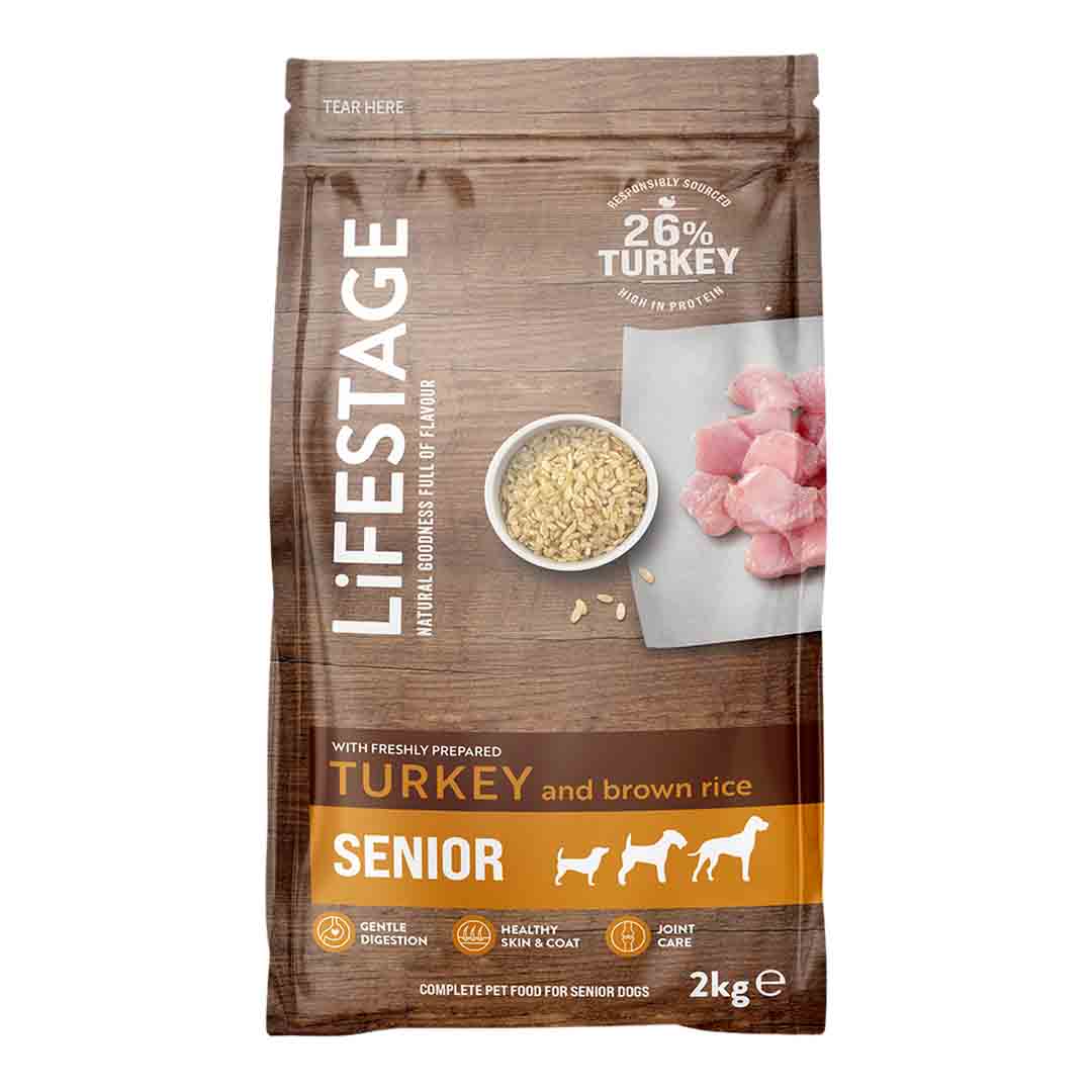 Lifestage Senior, Turkey & Brown Rice, 2Kg Dry Dog Food