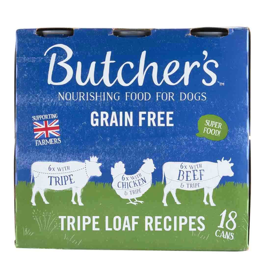 Butcher's Tripe Loaf Recipes Dog Food Tins 18 x 400g Wet Dog Food