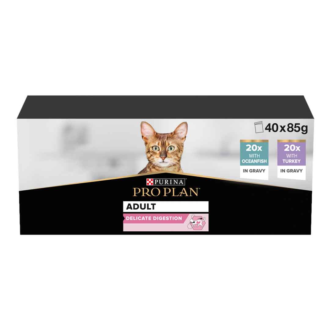 Pro Plan Pro Plan Delicate Digestion Adult Wet Cat Food pet food packaging