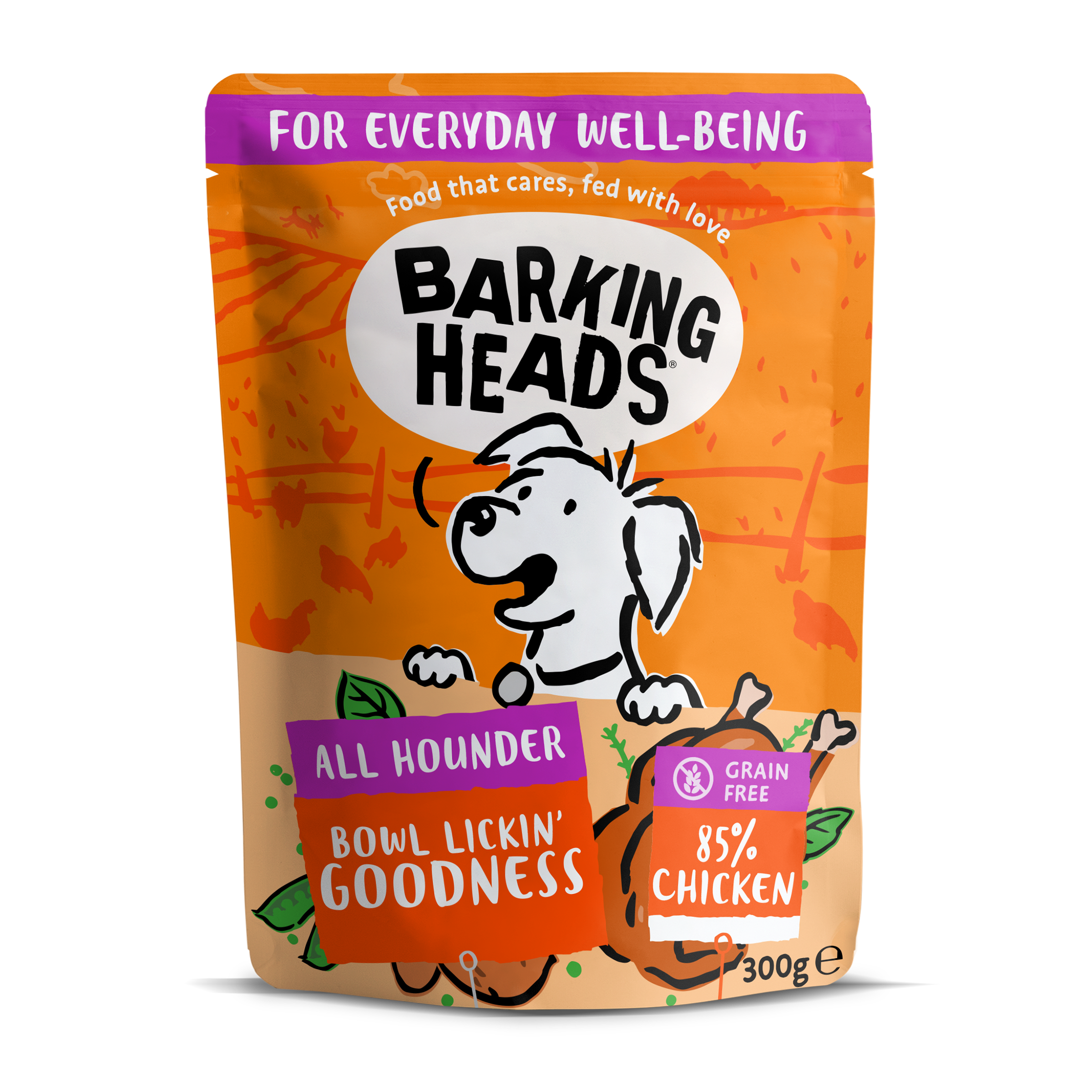 Barking Heads Barking Heads Bowl Lickin Chicken Adult Dry Dog Food pet food packaging