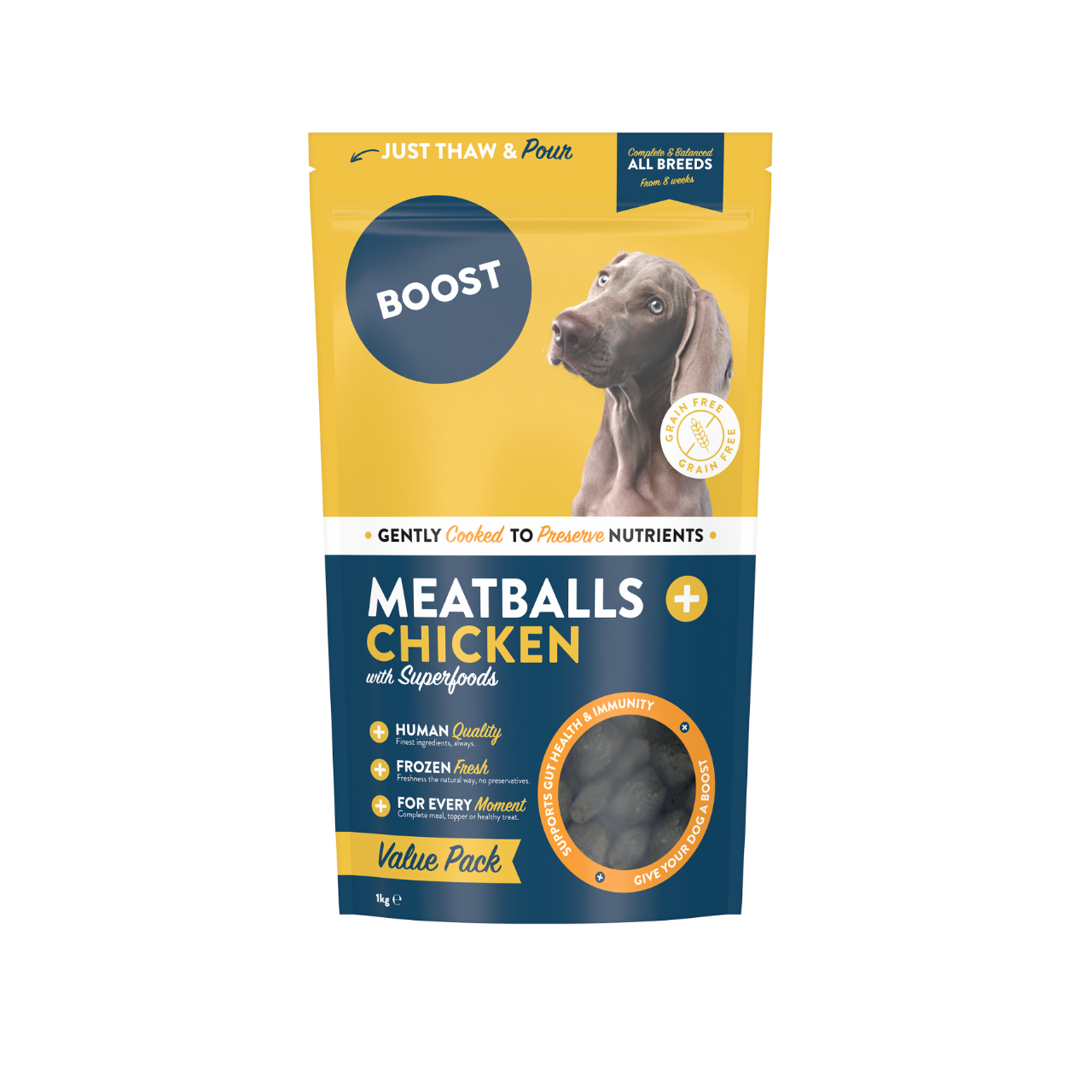 Jollyes Brand Jollyes Brand Boost Meatballs Chicken Adult Dry Dog Food pet food packaging