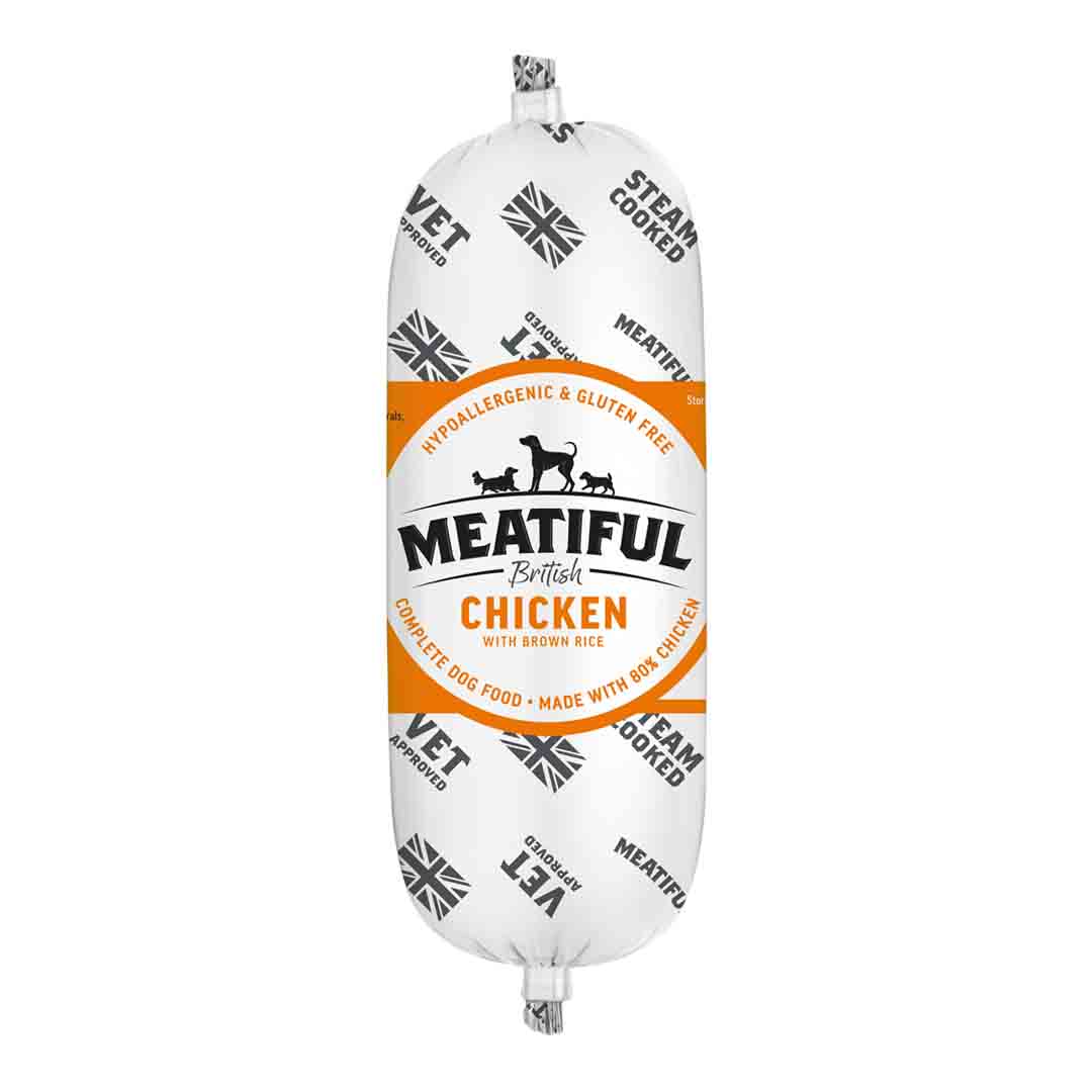 Meatiful Meatiful Range Brown Sausage Chicken Adult Dry Dog Food pet food packaging