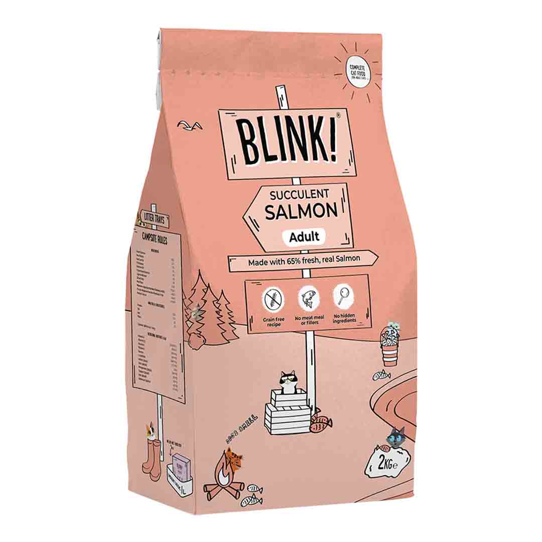 Blink Blink Salmon Adult Dry Cat Food pet food packaging